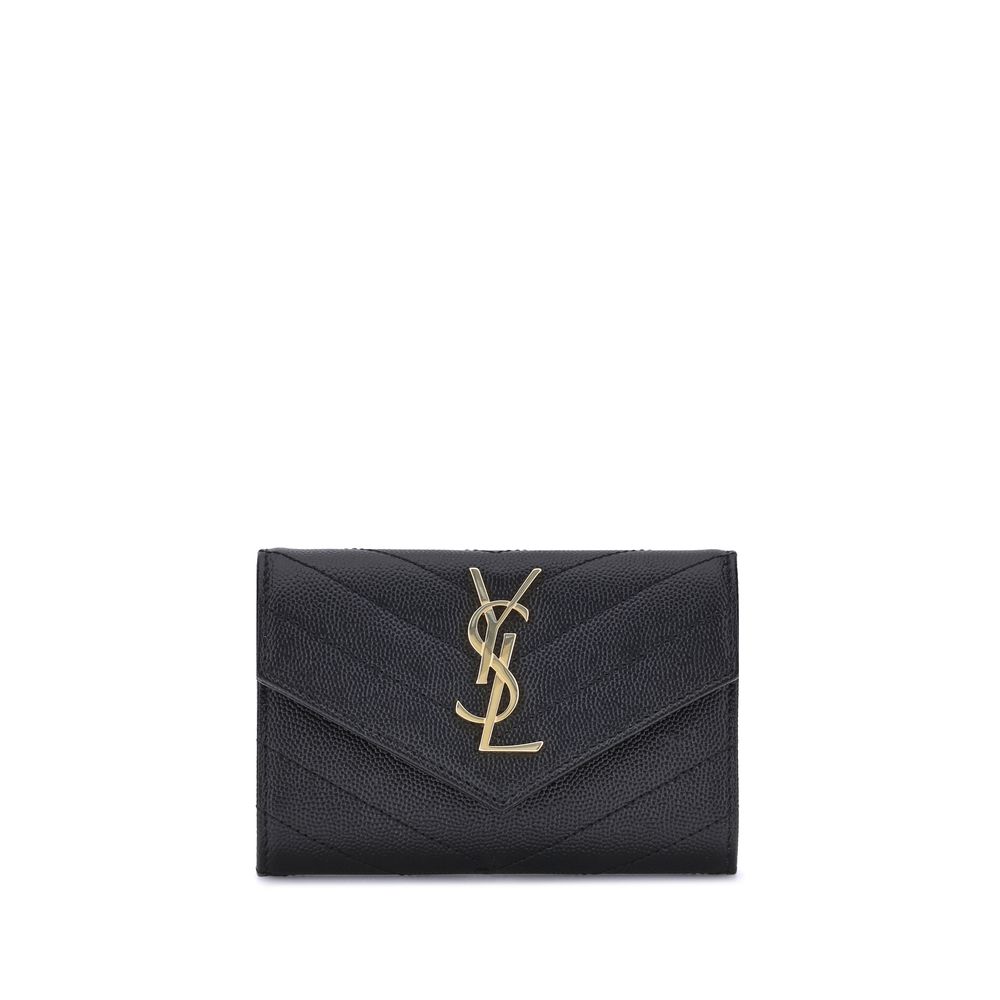 Saint Laurent Black Saffiano Leather Wallet (YSL Logo)