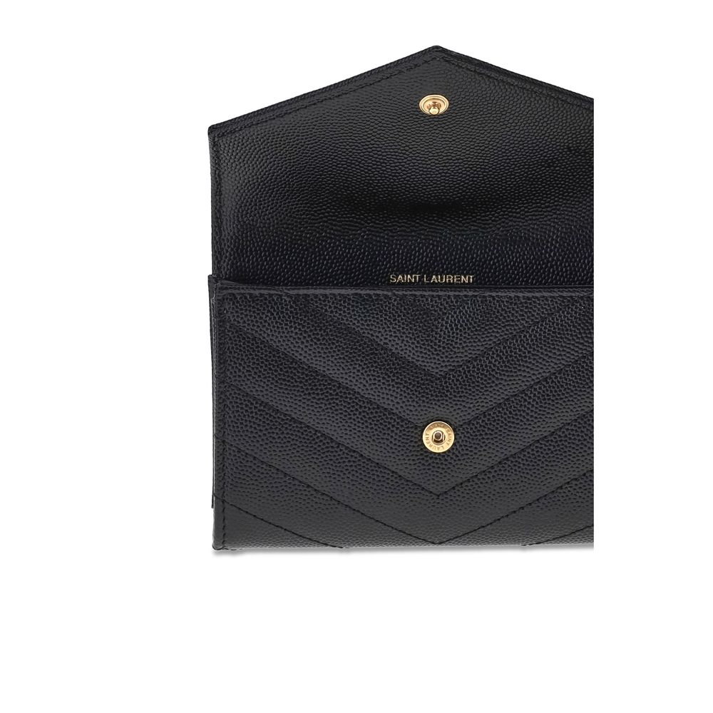 Saint Laurent Black Saffiano Leather Wallet (YSL Logo)