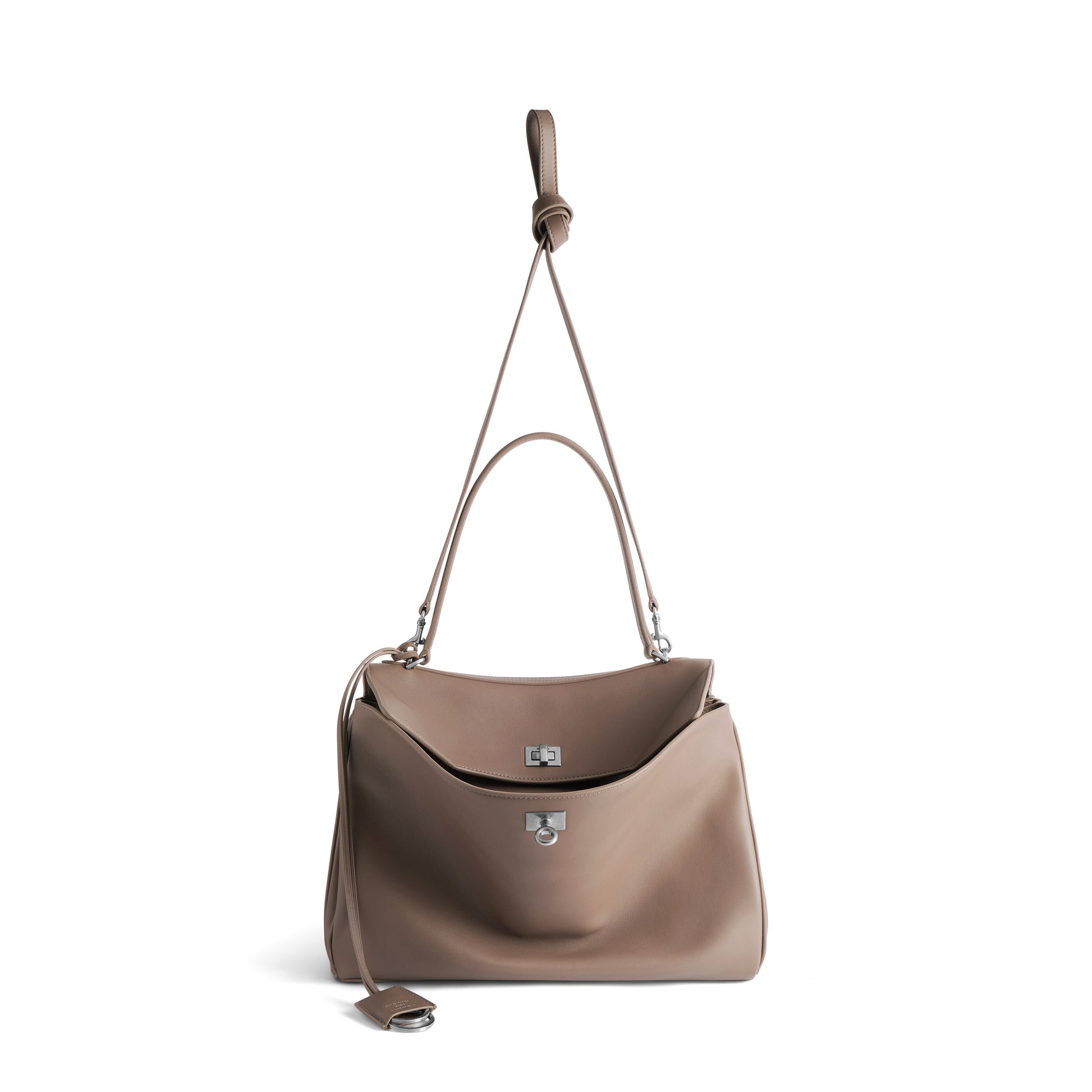 Balenciaga Rodeo Borsa a Spalla Media in Pelle di Vitello Grigia