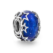 Pandora Charm Murano Glass Blue with Stars 790015C00