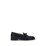 Valentino Garavani Black Bowshire Loafers in Leather VLogo Tassels AW25