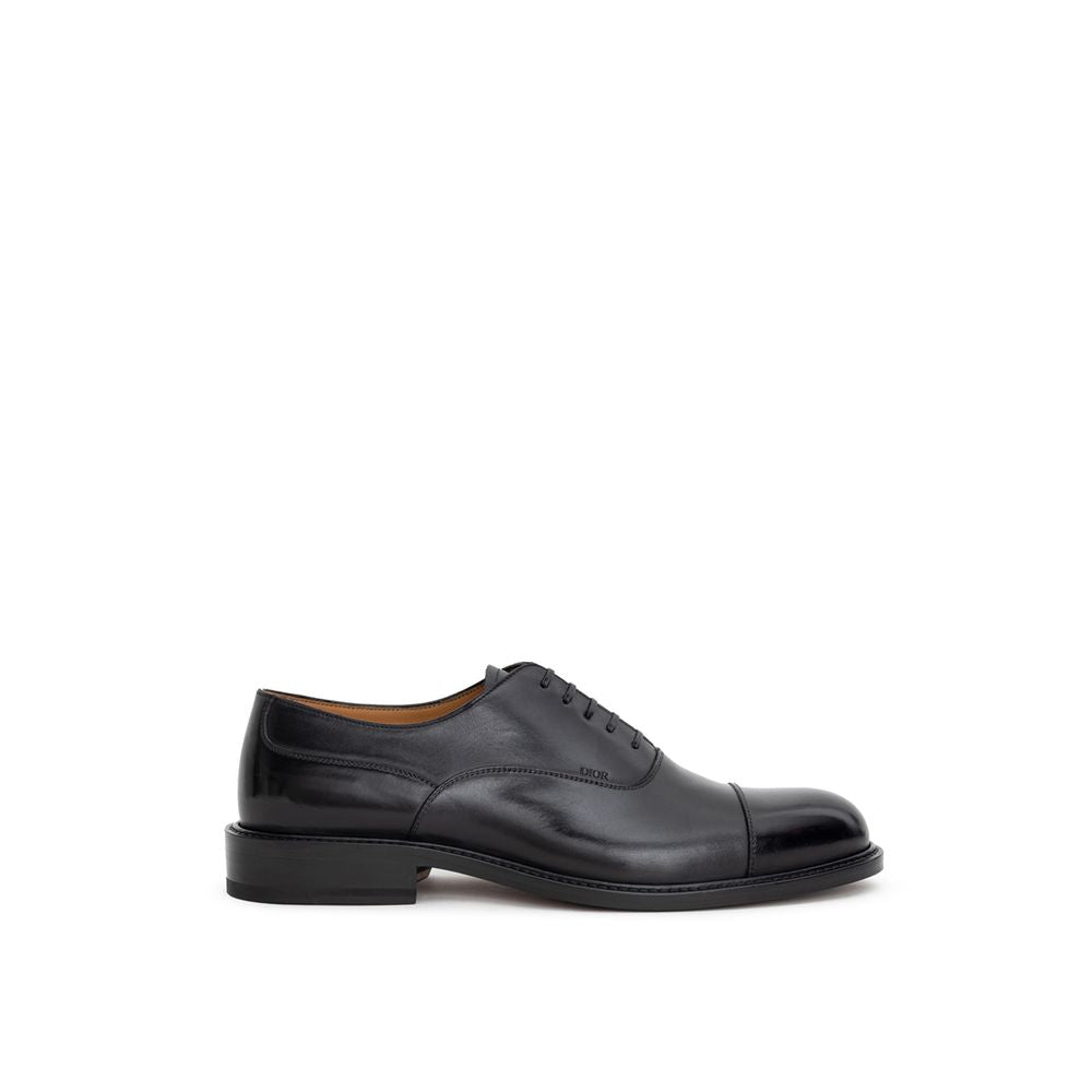 Dior Oxford Lace-Up Loafer in Black Leather, Round Toe