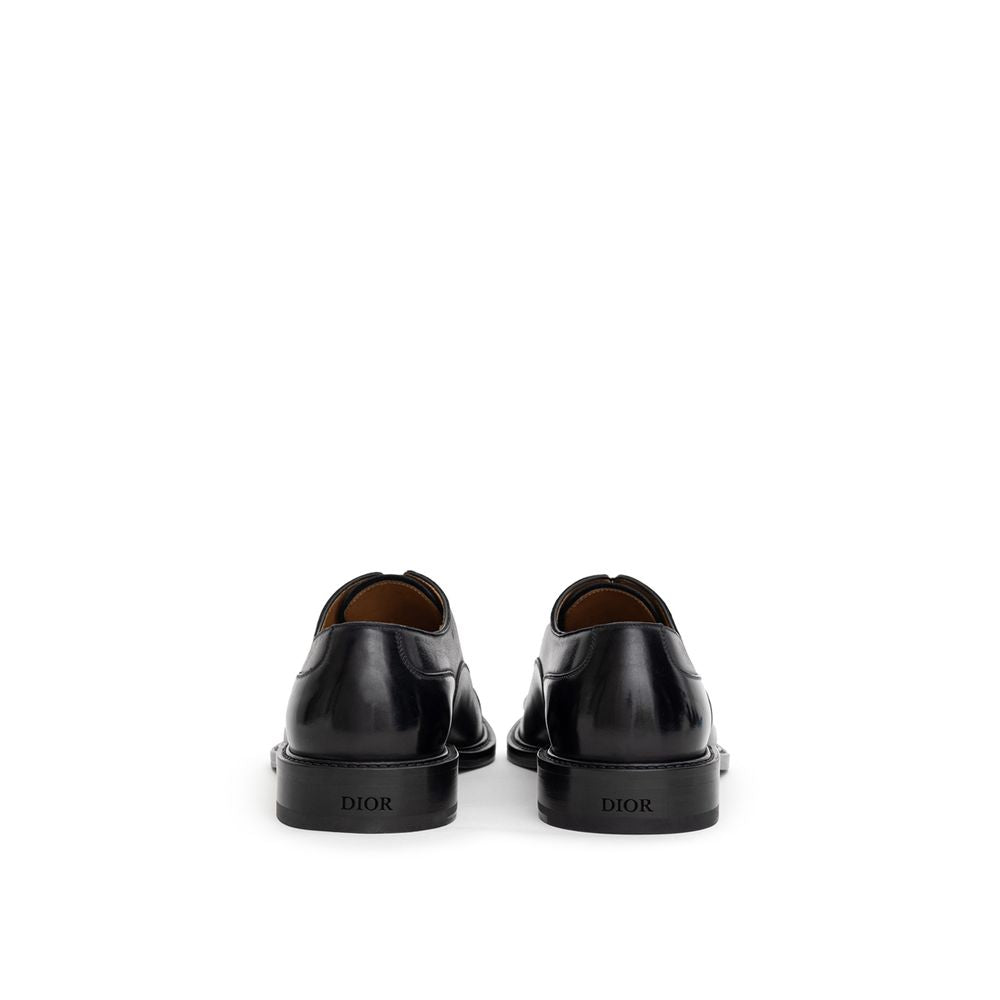 Dior Oxford Lace-Up Loafer in Black Leather, Round Toe