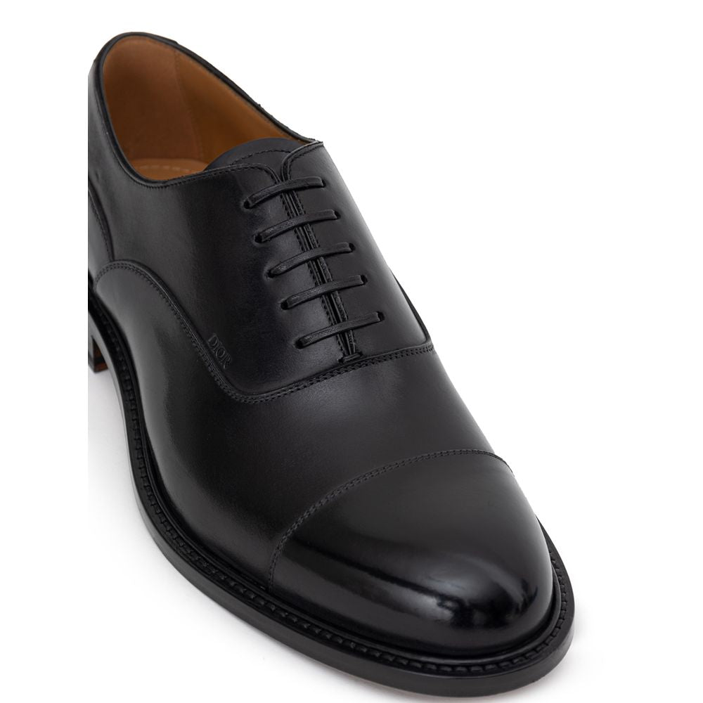 Dior Oxford Lace-Up Loafer in Black Leather, Round Toe