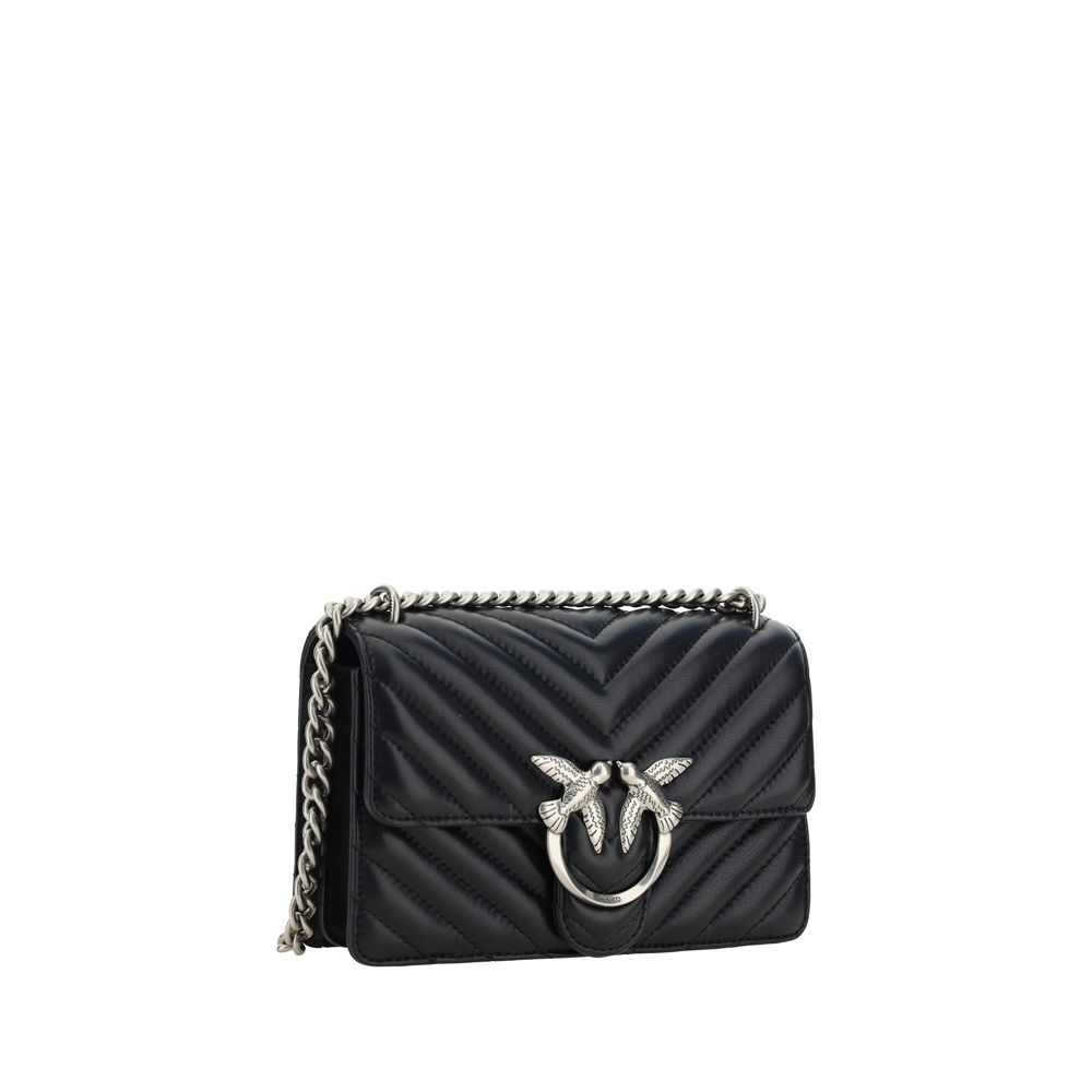 PINKO Mini Love Borsa a Tracolla Media in Pelle Nera AW25 (2)