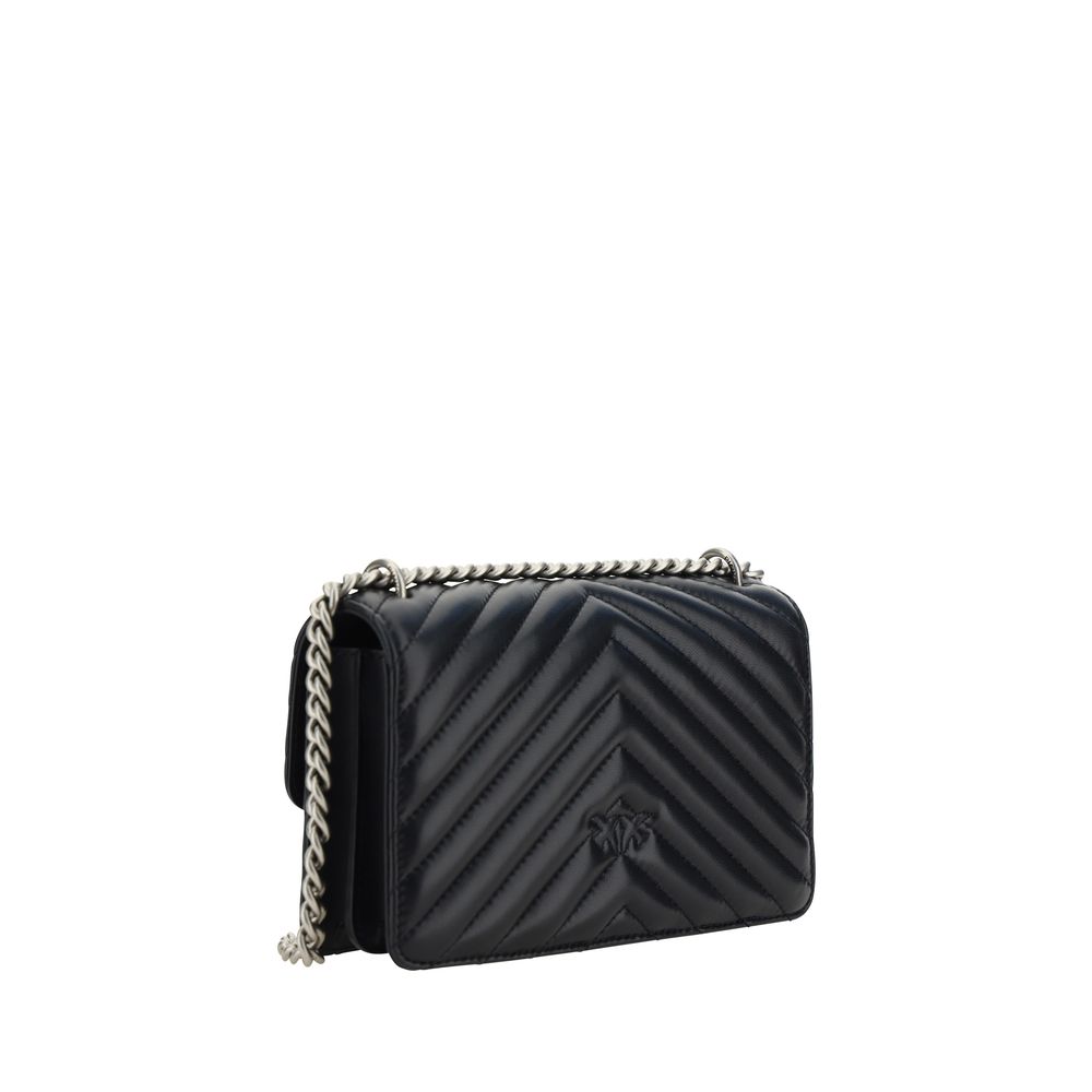 PINKO Mini Love Borsa a Tracolla Media in Pelle Nera AW25 (2)
