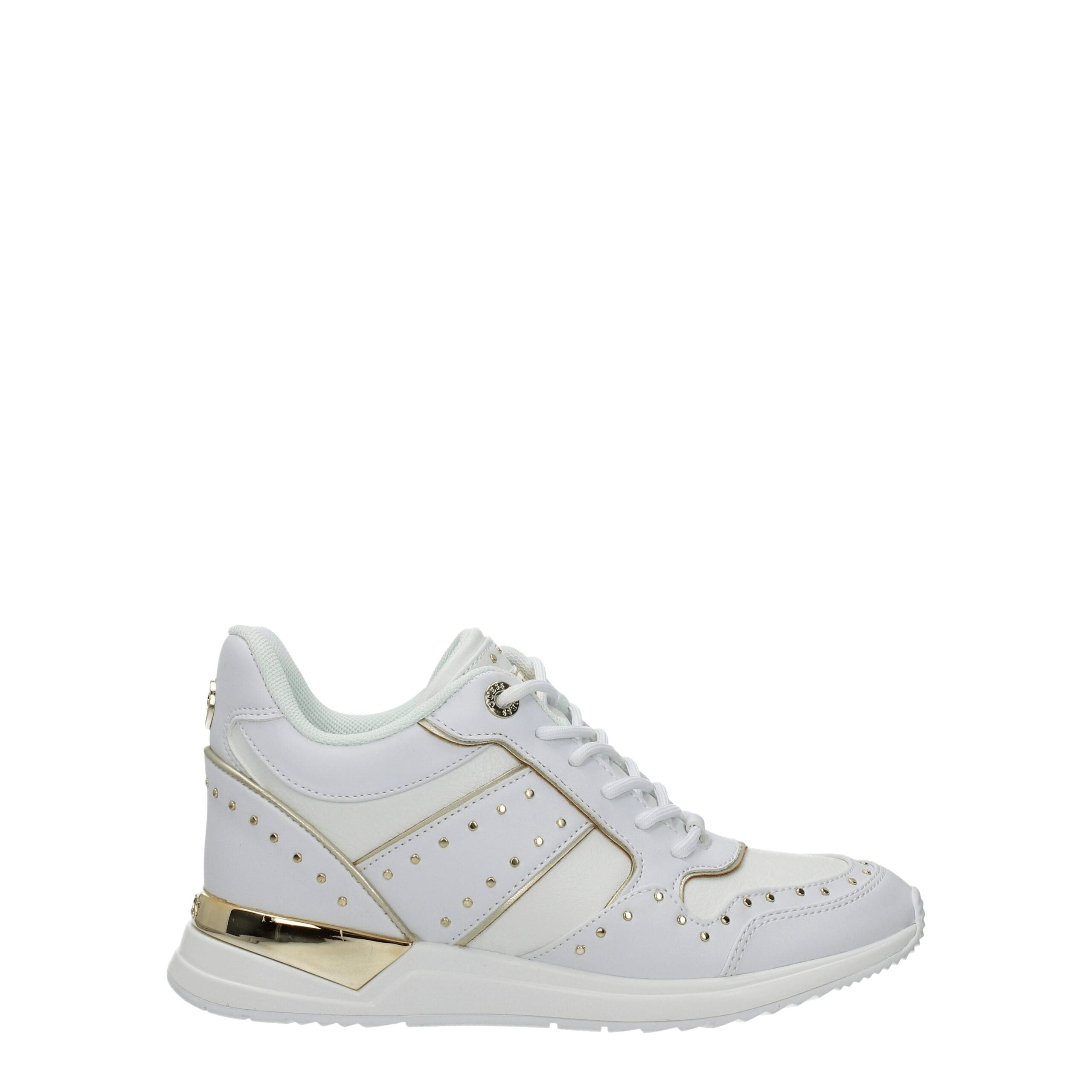 Guess REJ Sneakers in White Polyurethane with Studs and Logo
