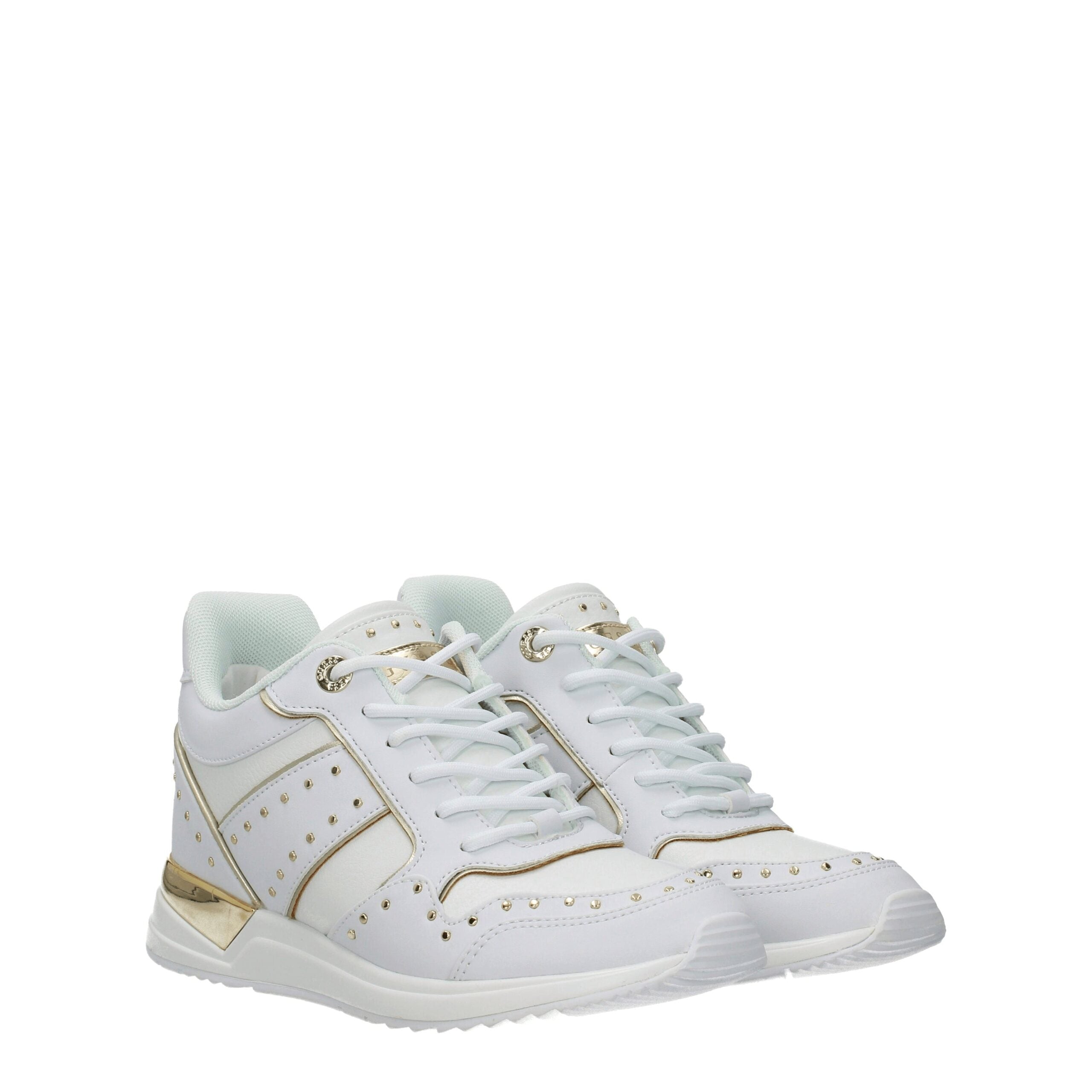 Guess REJ Sneakers in White Polyurethane with Studs and Logo