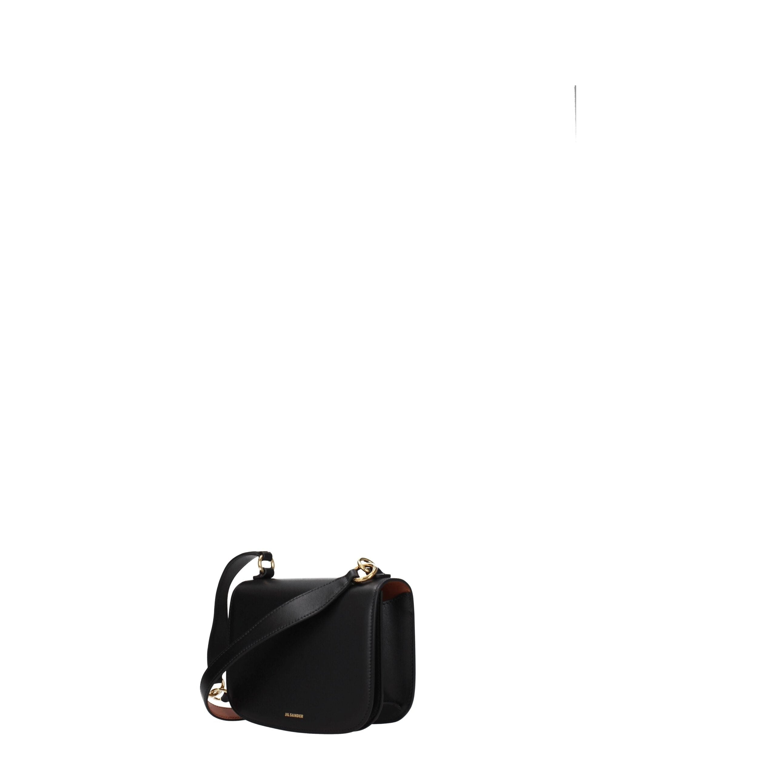 Jil Sander Handbag in Genuine Black Leather with Removable Handle