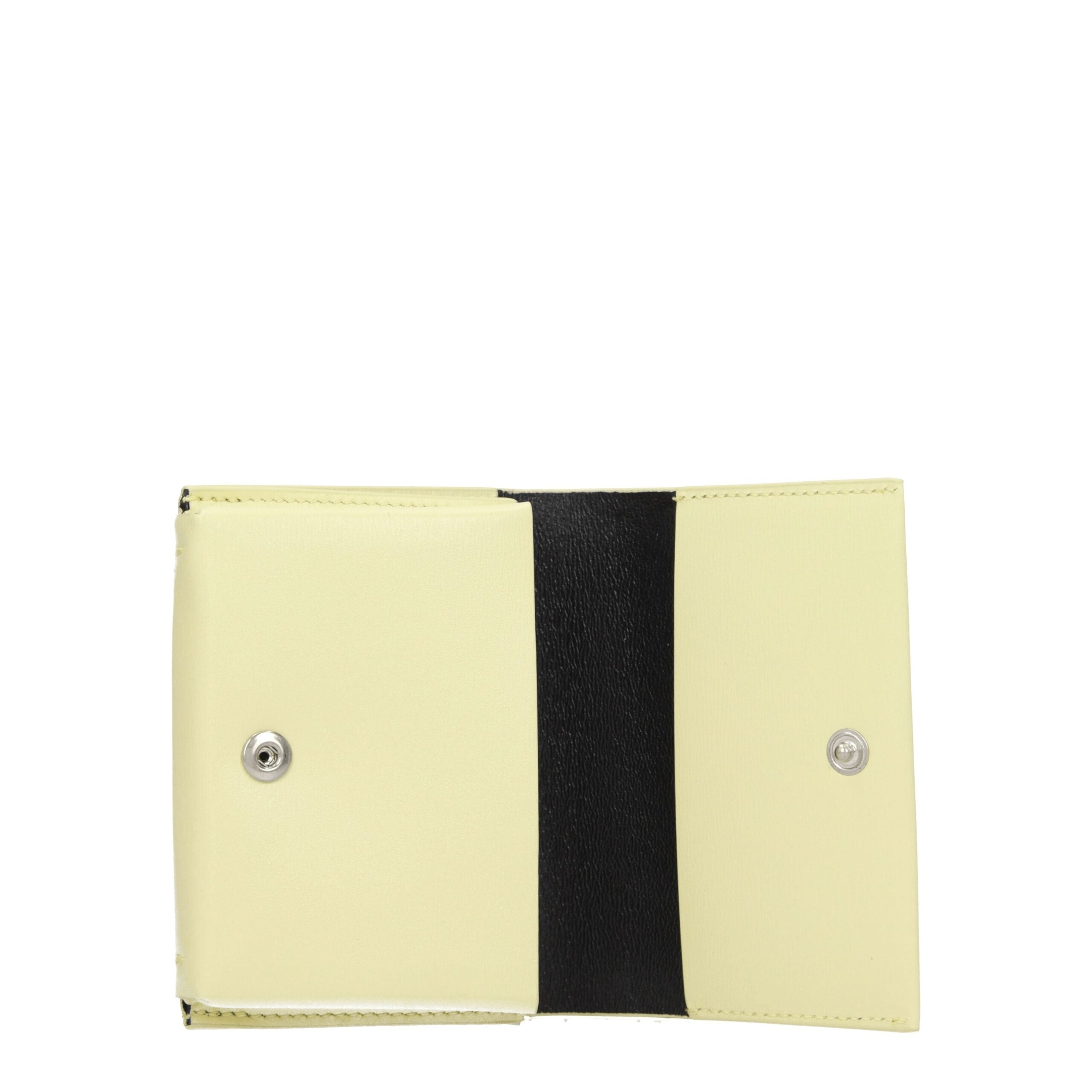 Jil Sander Card Holder in Genuine Yellow Leather with Front Logo