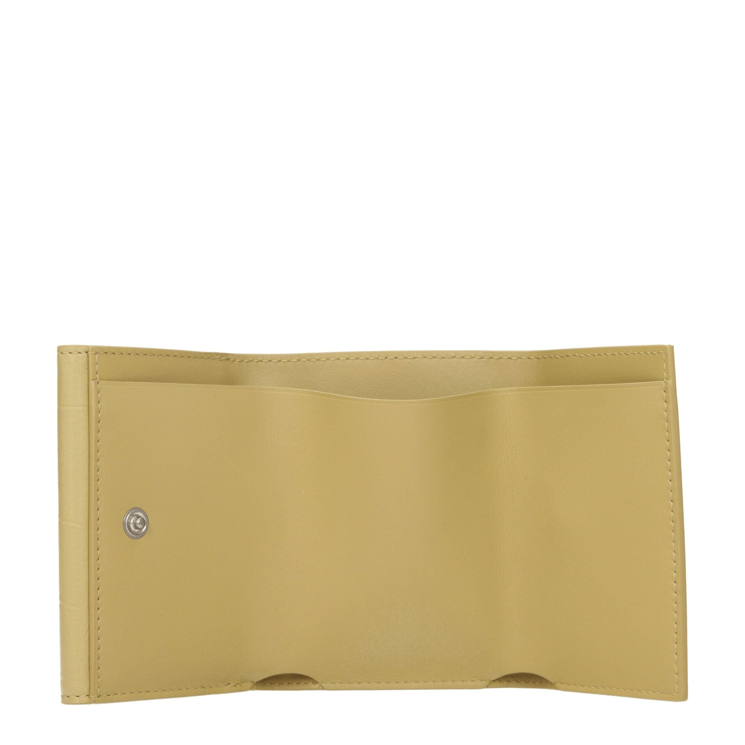 Jil Sander Wallet in Genuine Yellow Crocodile Print Leather