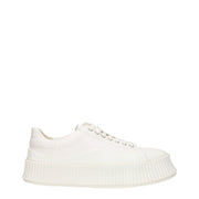Jil Sander Platform Sneakers in White Fabric