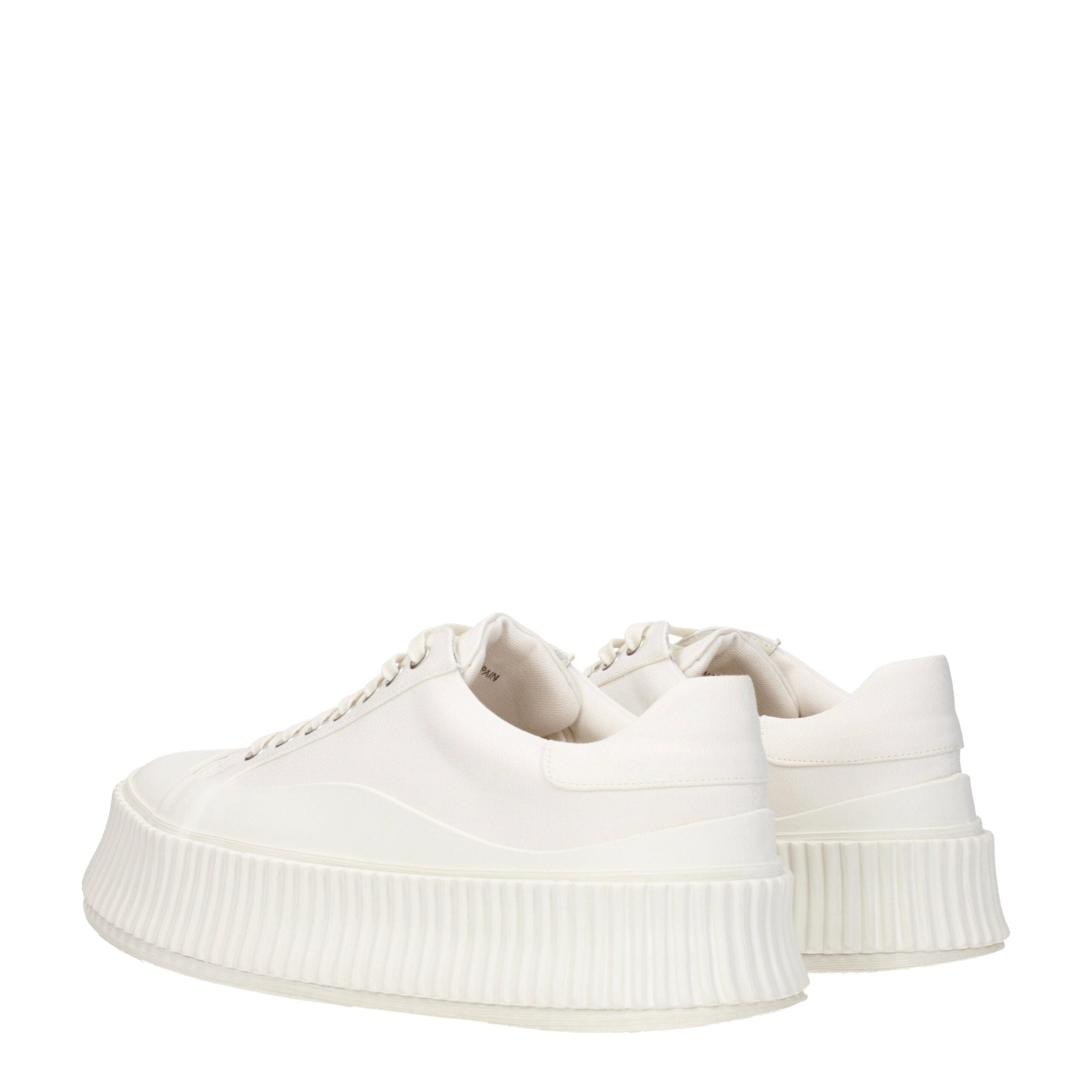 Jil Sander Platform Sneakers in White Fabric