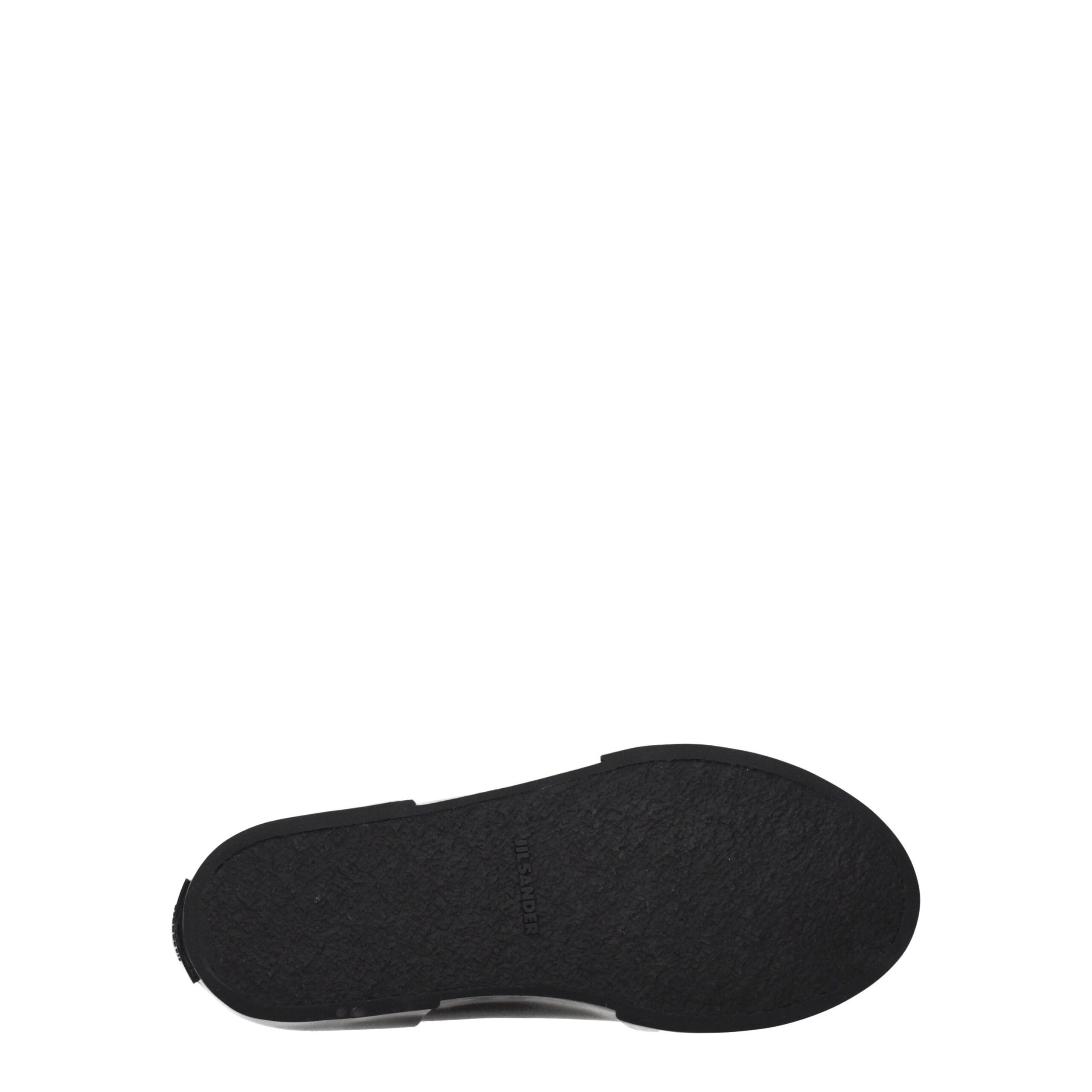 Jil Sander High Top Sneakers in Black Fabric with 4 cm Heel