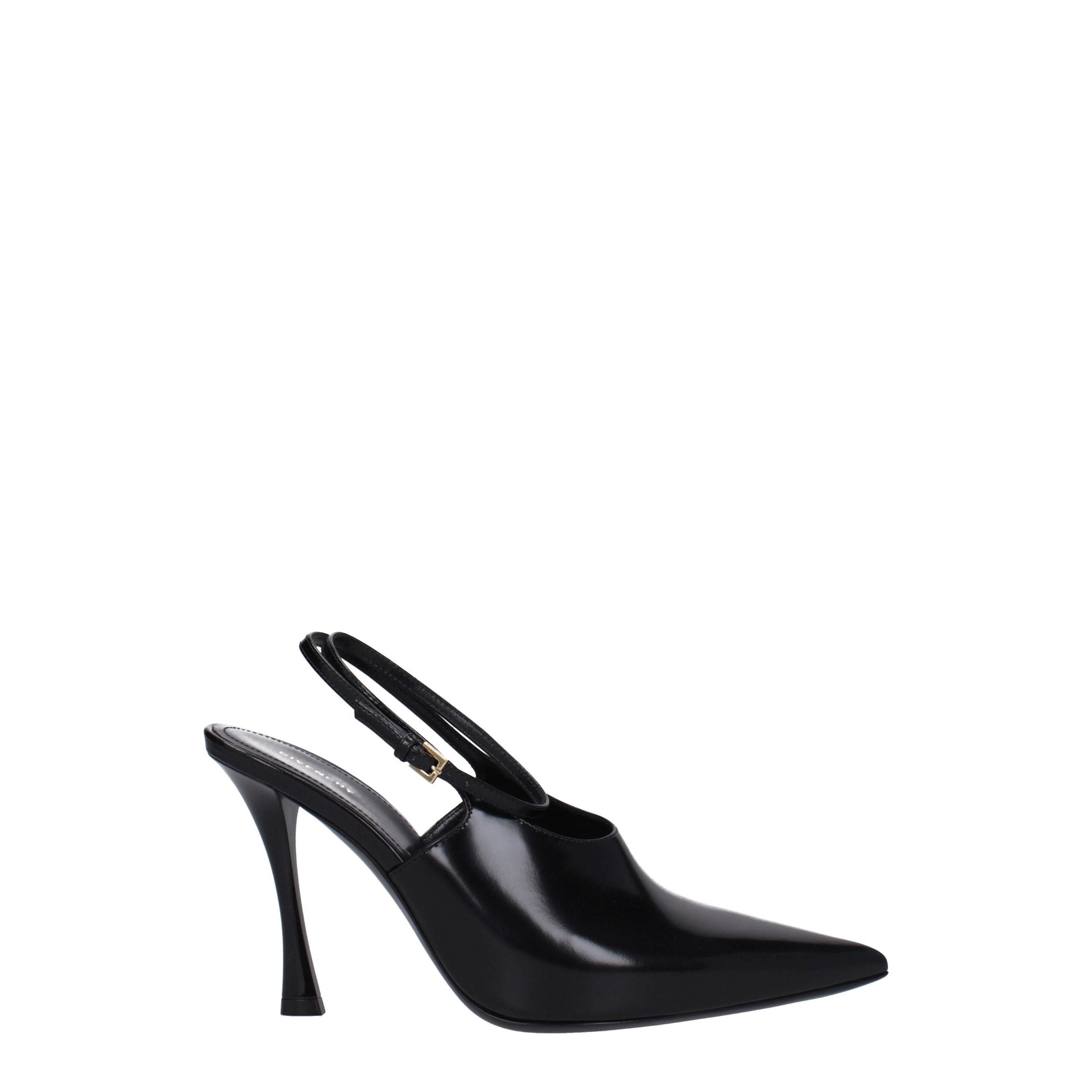 Givenchy High Heel Black Leather Sandals (9.5 cm)