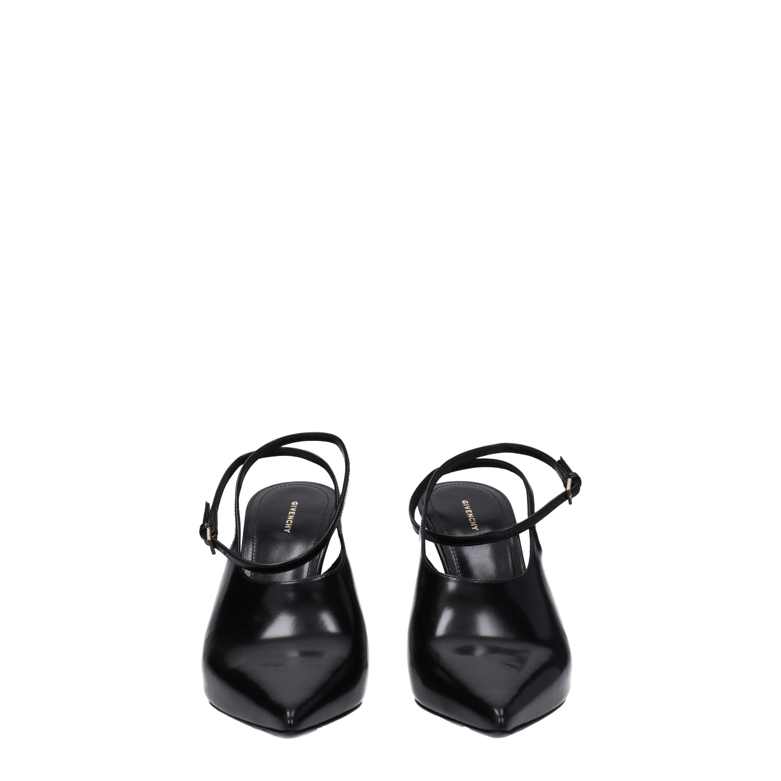 Givenchy High Heel Black Leather Sandals (9.5 cm)