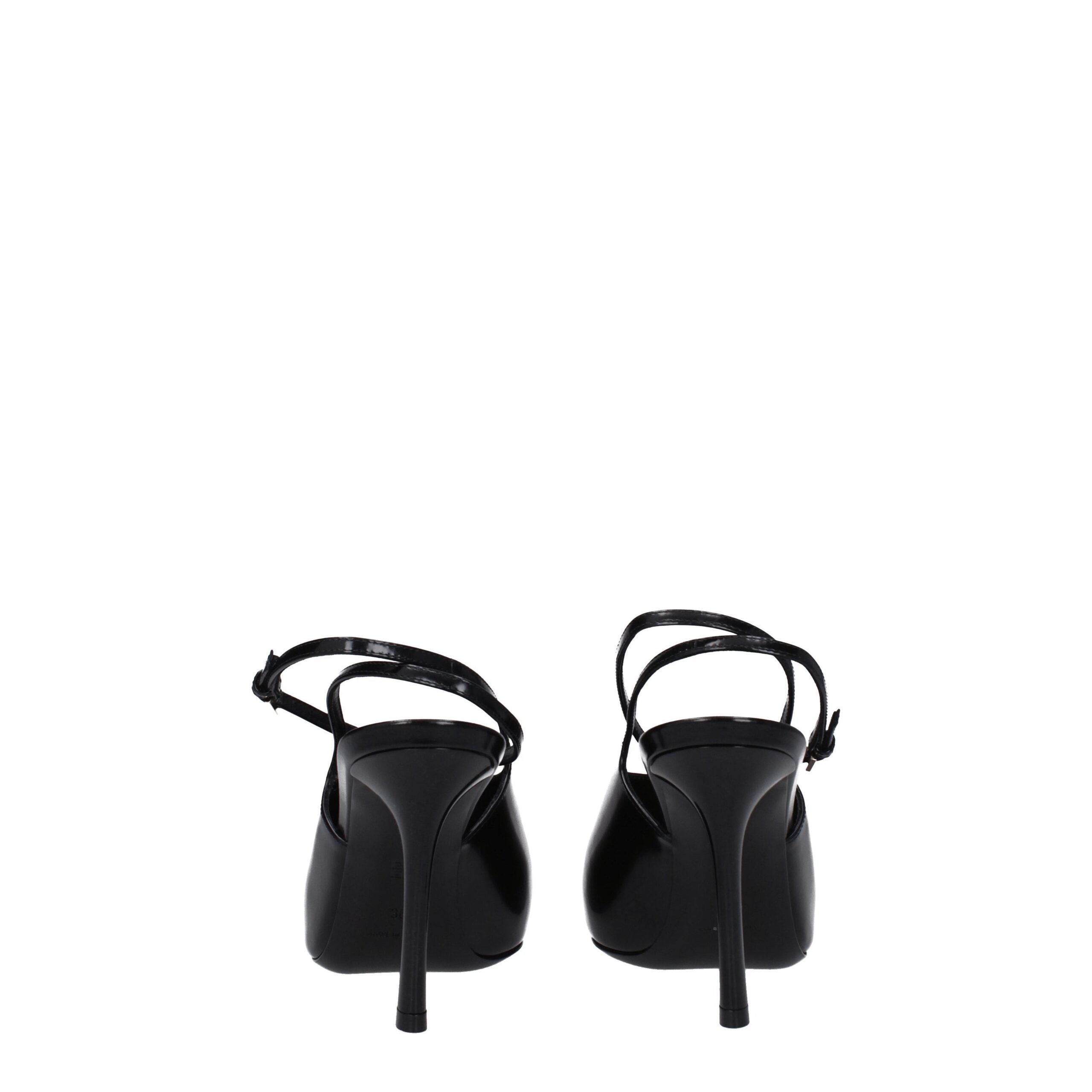 Givenchy High Heel Black Leather Sandals (9.5 cm)