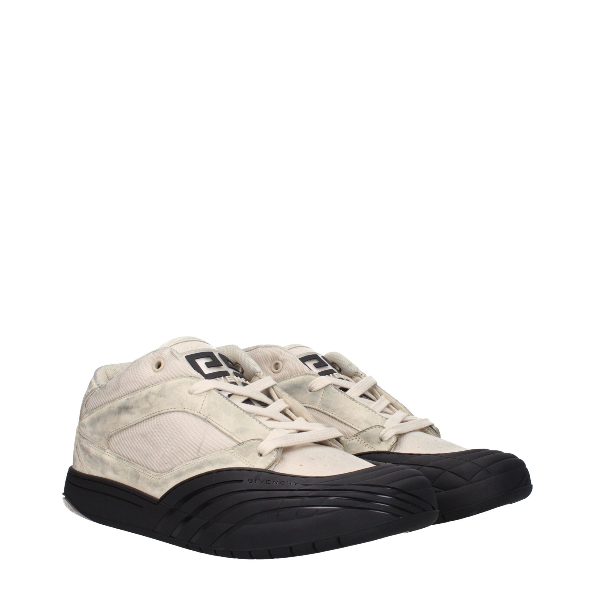 Sneakers Givenchy Chunky Beige in Tessuto con Effetto Vintage, Logo Frontale e Posteriore