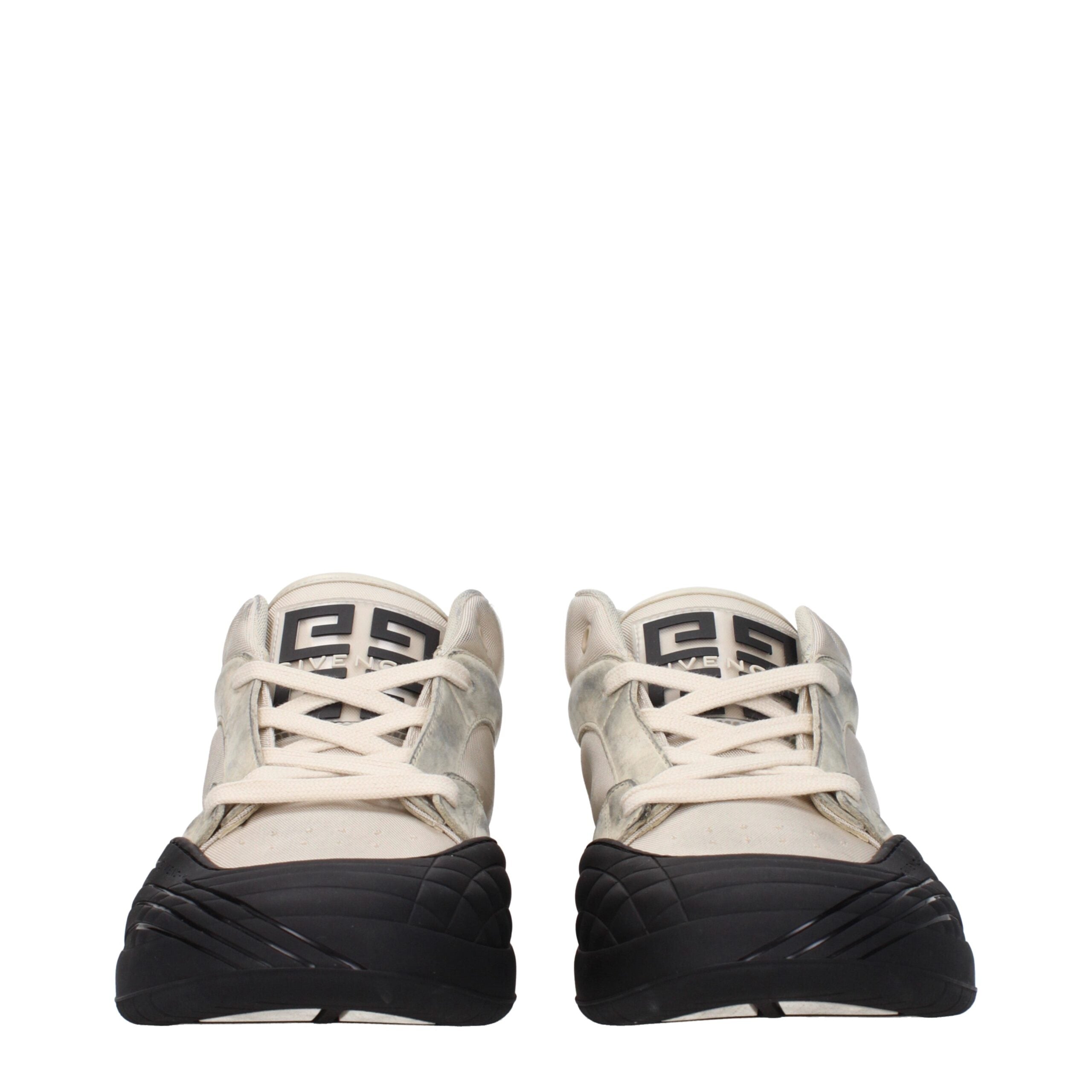 Sneakers Givenchy Chunky Beige in Tessuto con Effetto Vintage, Logo Frontale e Posteriore