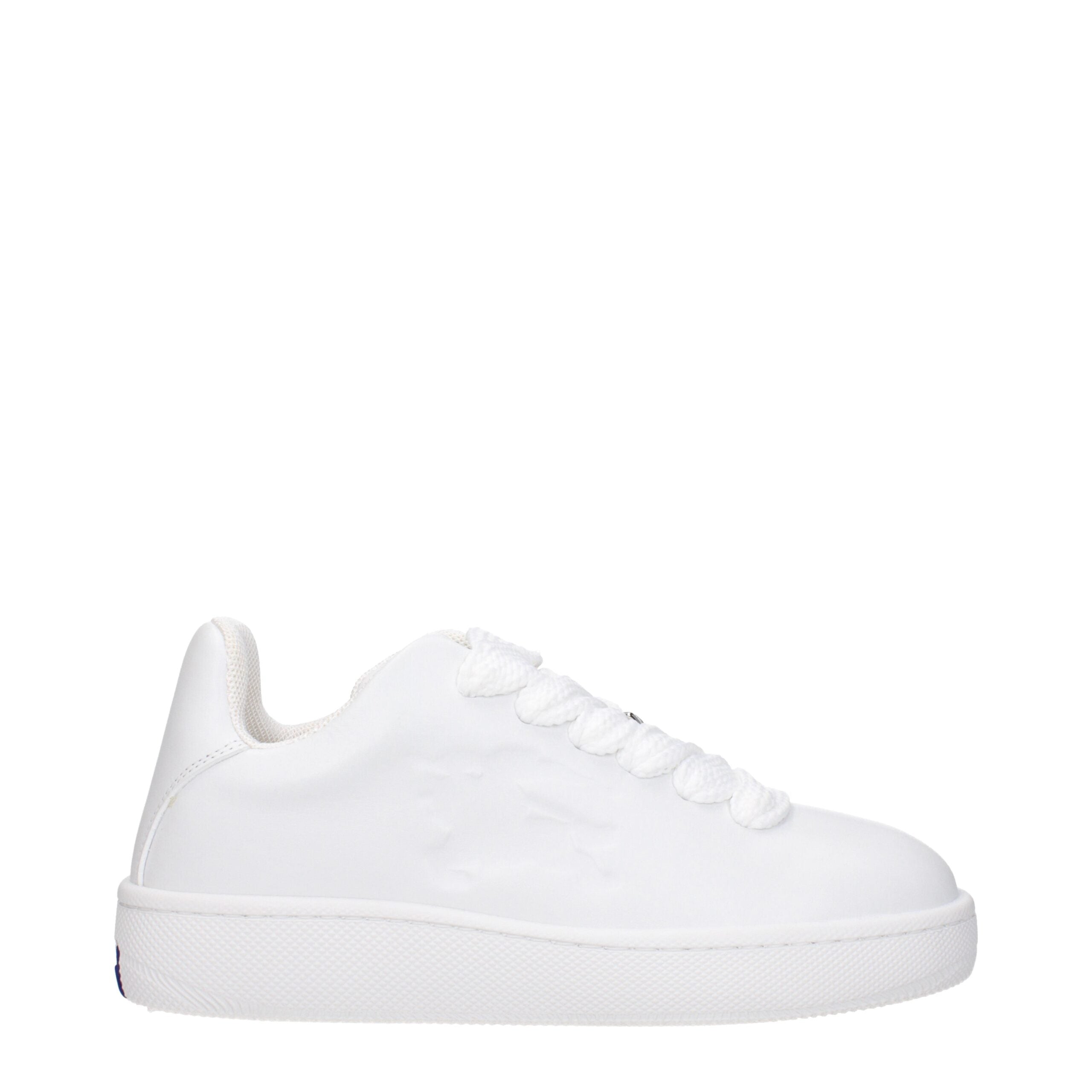 Burberry Low Top Sneakers in White Leather, Side Logo