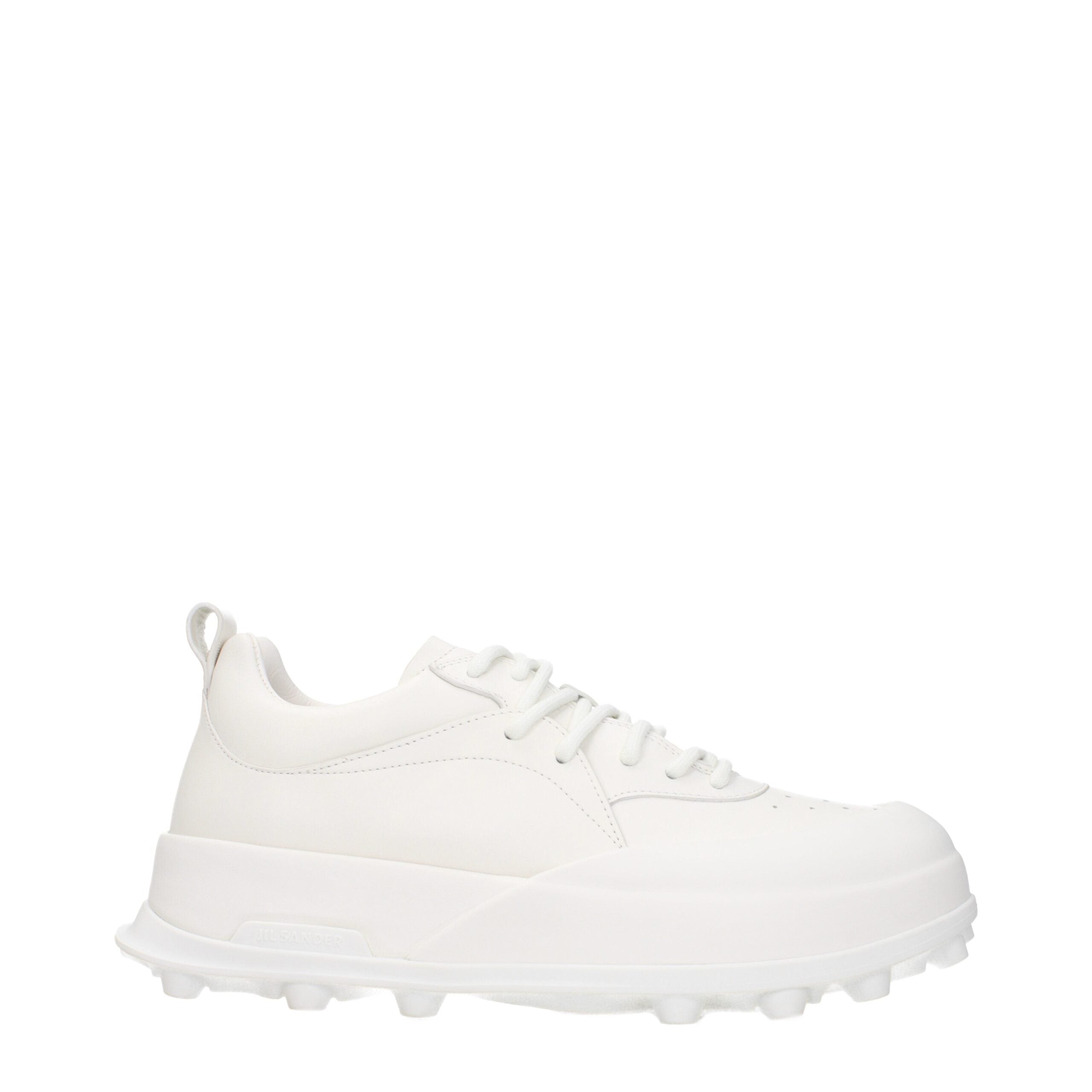 Jil Sander Platform Sneakers in White Leather with a 6 cm Heel