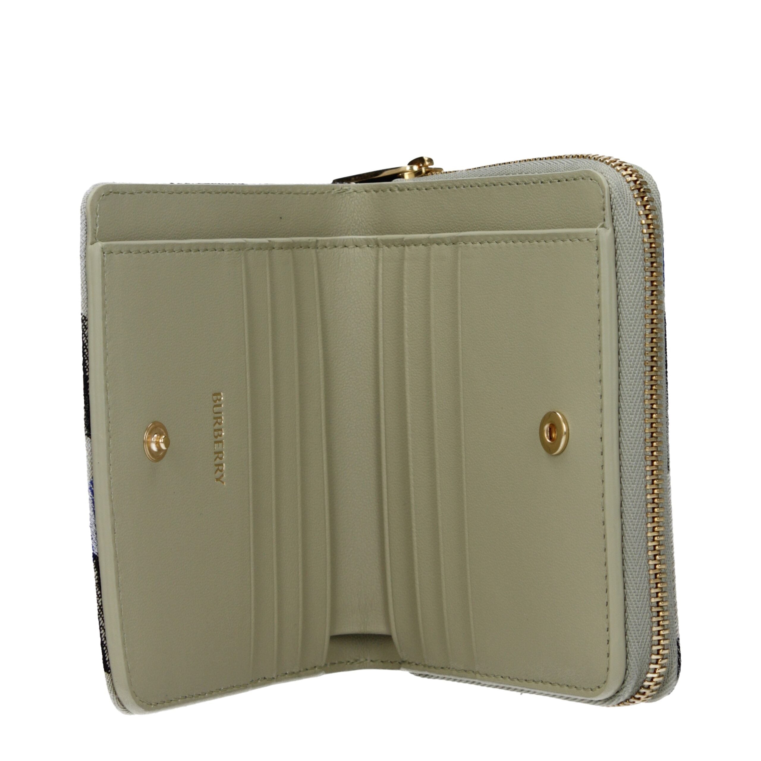 Portafoglio Bifold Burberry in Tessuto Check Beige con Portamonete