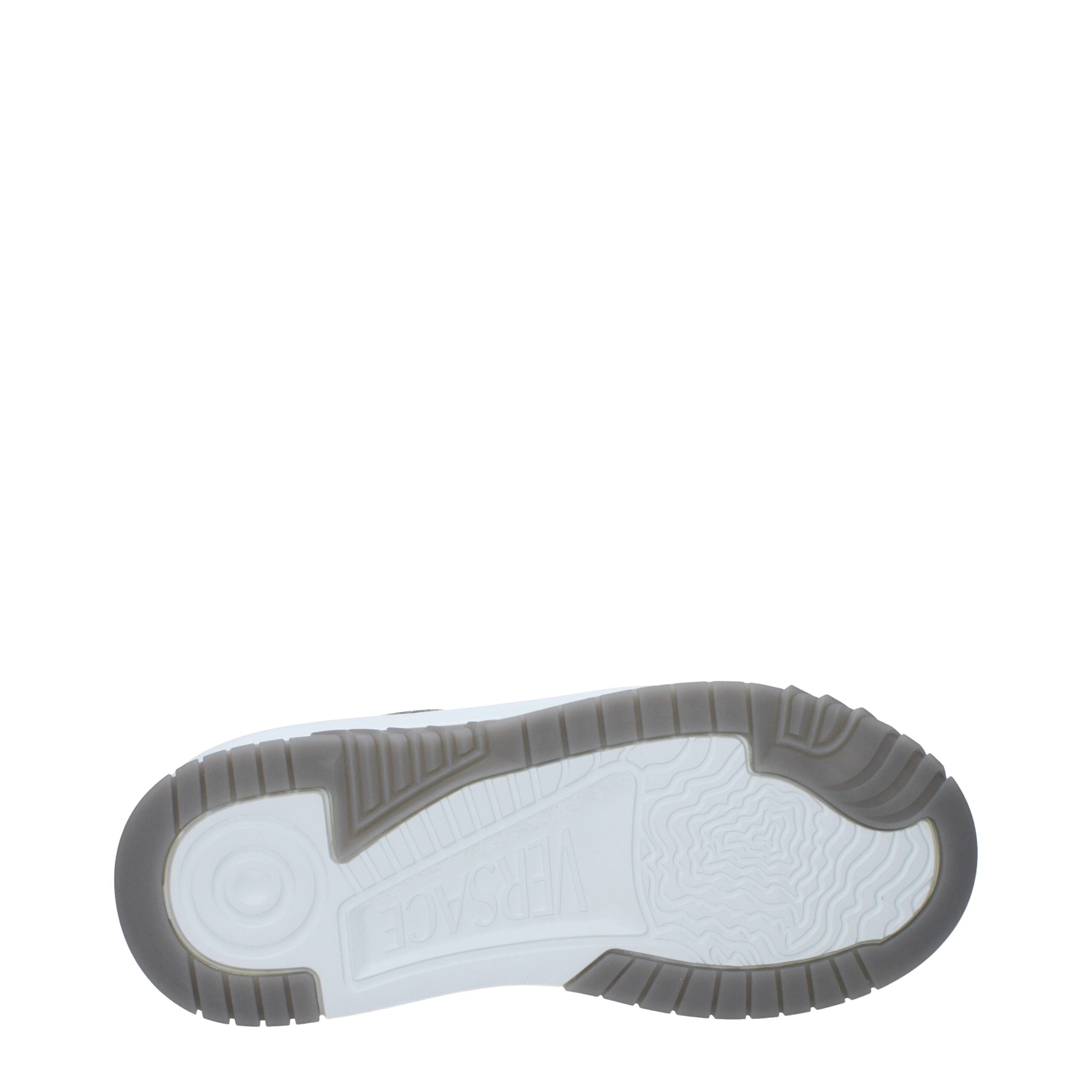 Versace Chunky Sneakers in White Leather, Multi-Logo and 5.5cm Heel