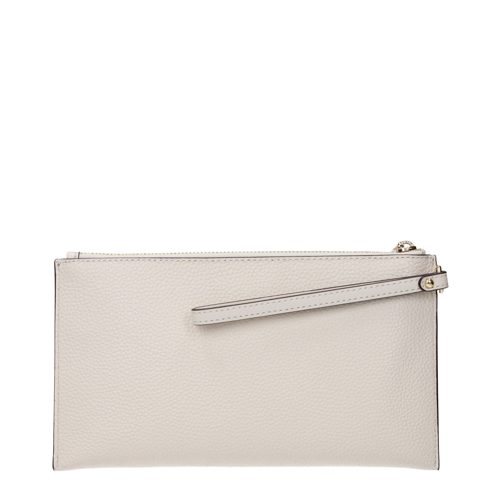 Pochette Michael Kors Wristlet Clutch Bag Pelle Beige