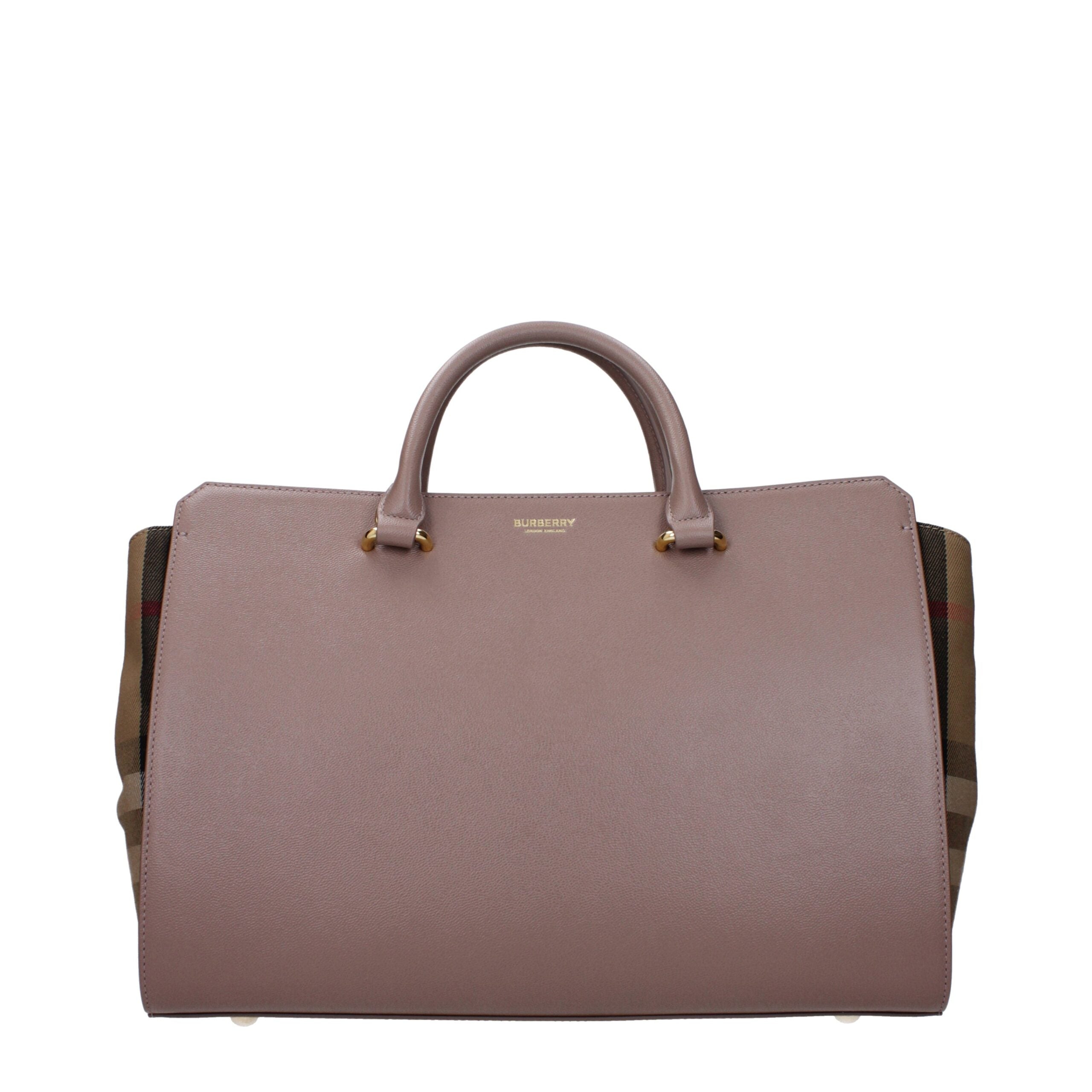 Burberry Handbag in Grey Leather, Front Logo and Removable Shoulder Strap