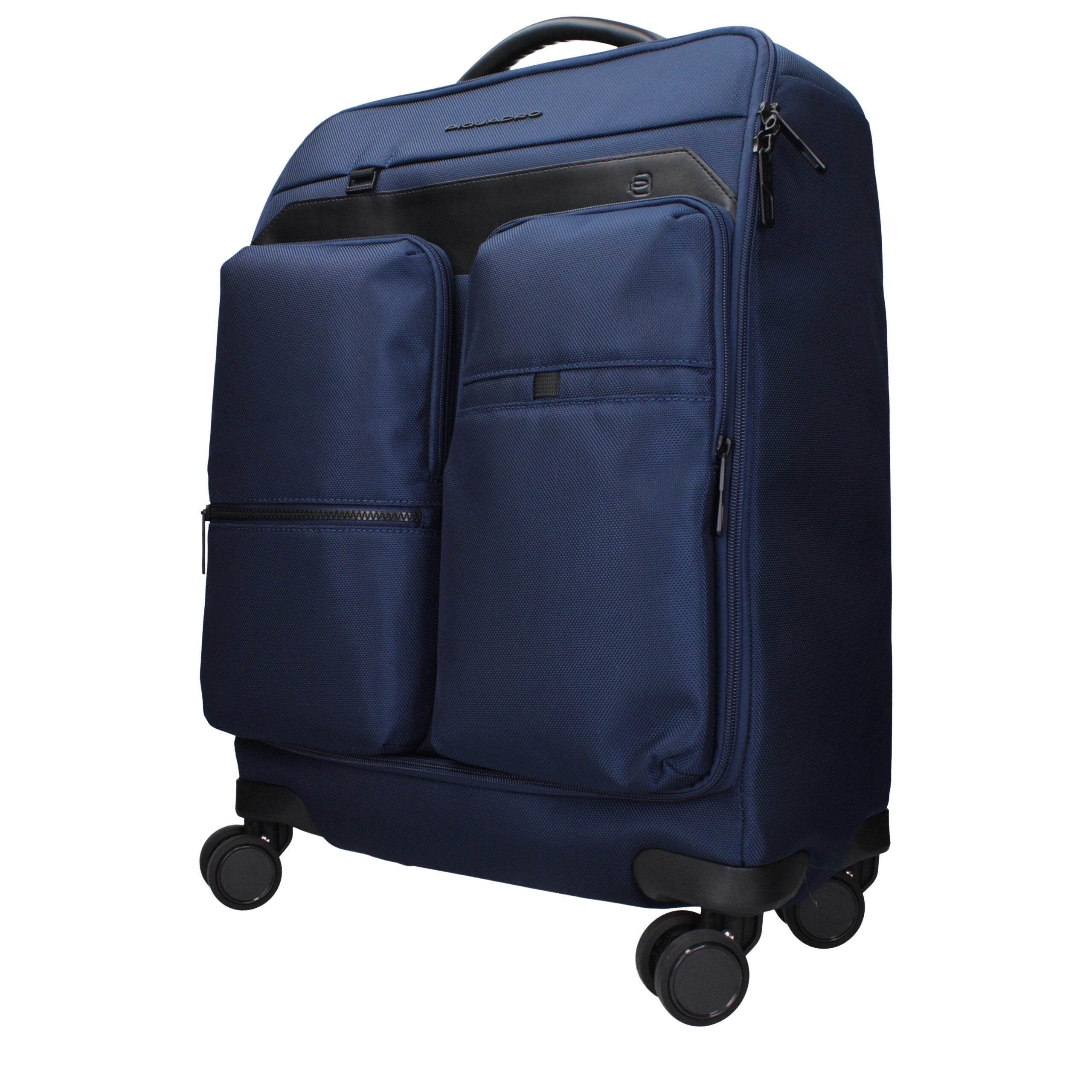 Piquadro Cabin Trolley in Blue Fabric BV4343X19BLU (TSA Lock)