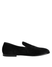 Dolce & Gabbana Black Jacquard Loafers Formal Men Dress Shoes