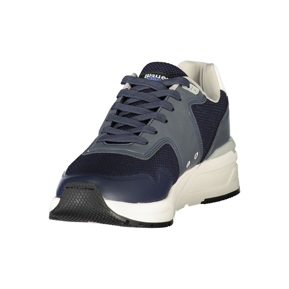 Blauer Sneakers Sportive Uomo Blu in Poliestere, Dettagli a Contrasto e Logo
