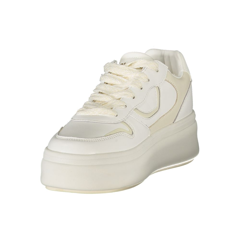 Blauer Women's White Sports Sneakers with Contrasting Details and Extra Laces