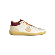 Blauer Men's White Leather Sneakers with Contrasting Details and Logo