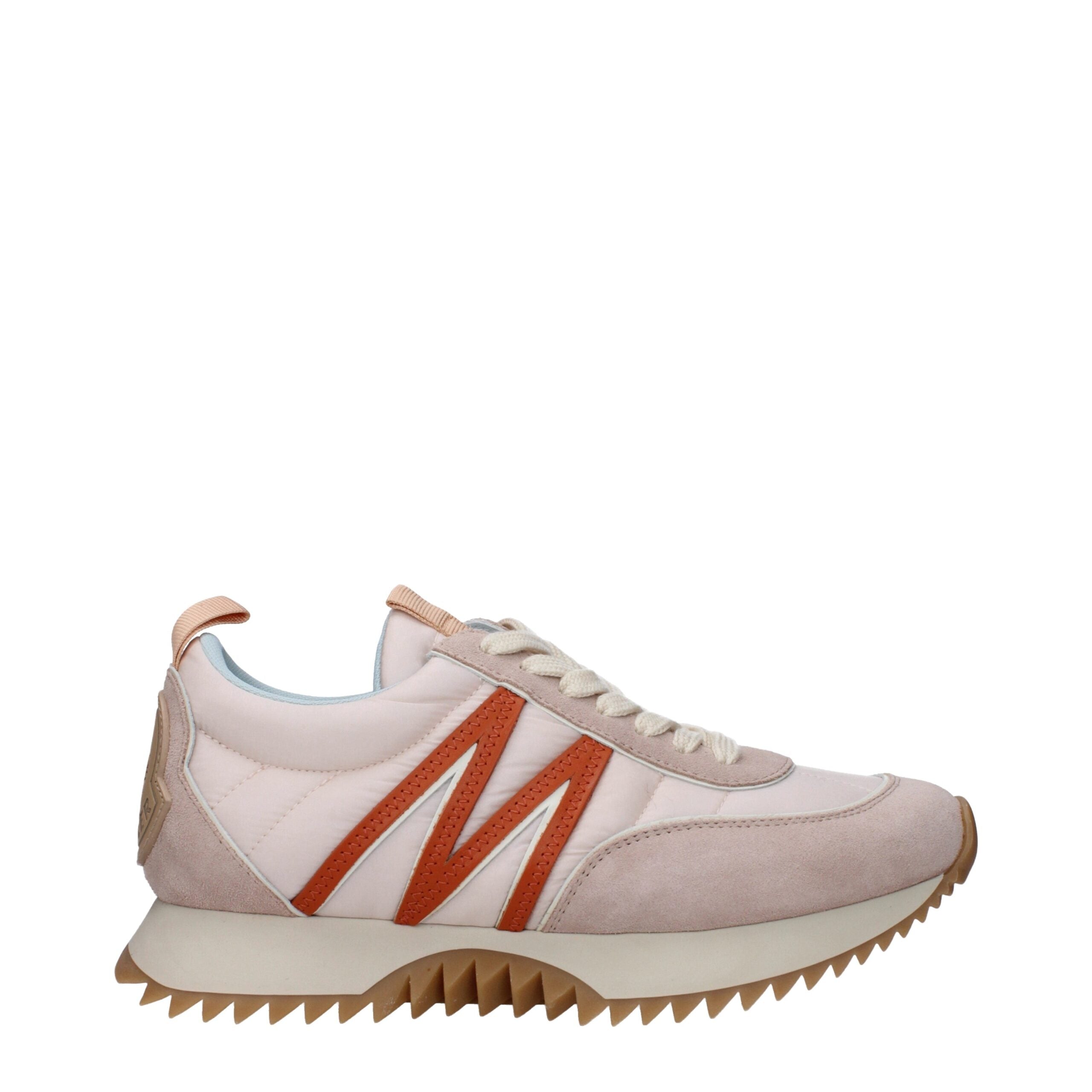 Moncler Chunky Sneakers in Pastel Pink Fabric Low Top