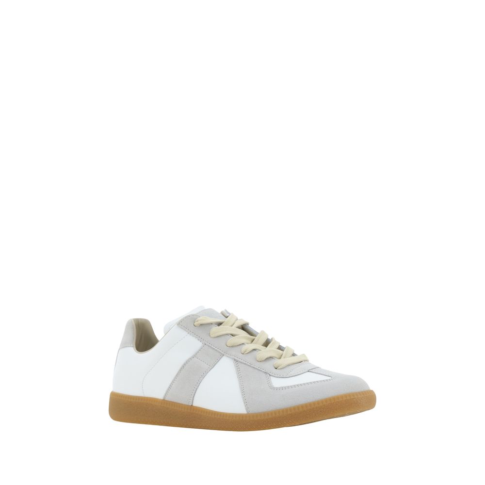 Maison Margiela Sneakers in Pelle Bianca e Suede con Suola Gum