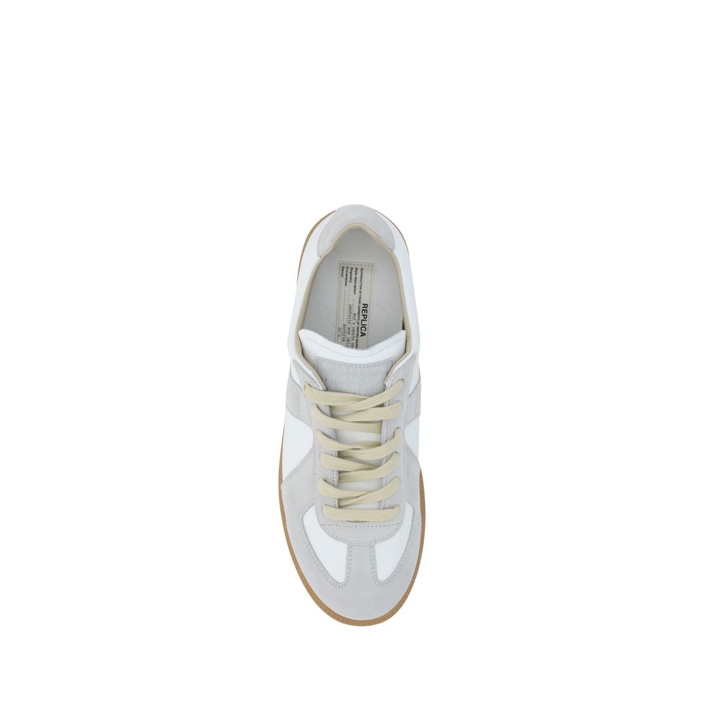 Maison Margiela Sneakers in Pelle Bianca e Suede con Suola Gum