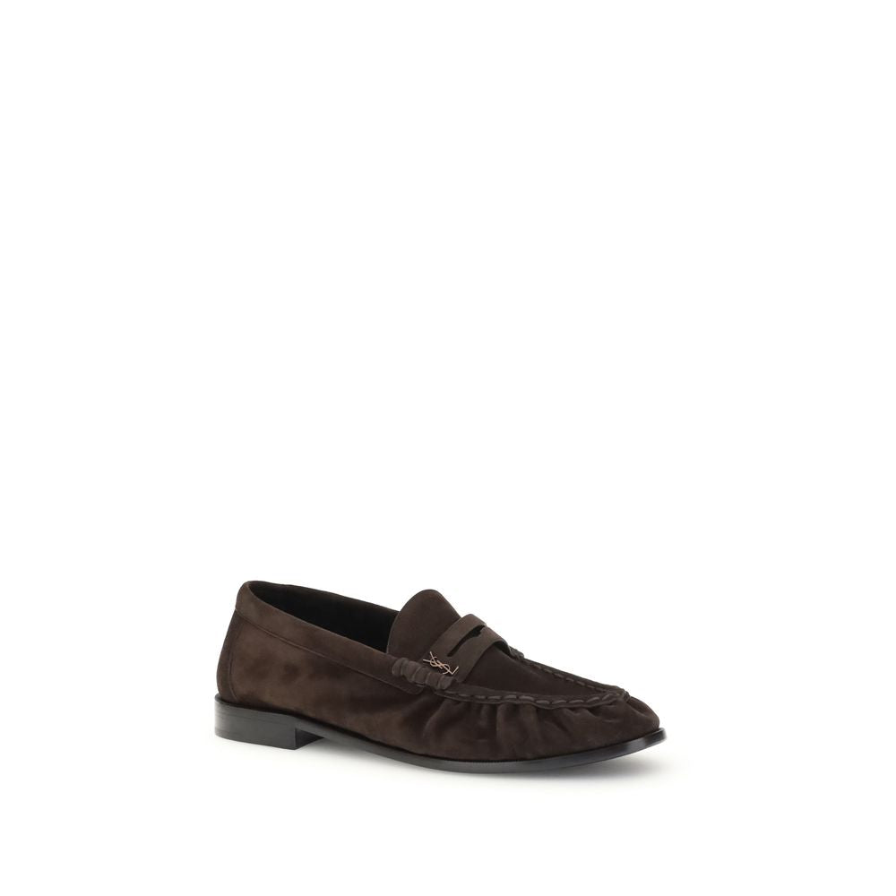 Saint Laurent Loafer Cassandre Marrone in Pelle di Vitello