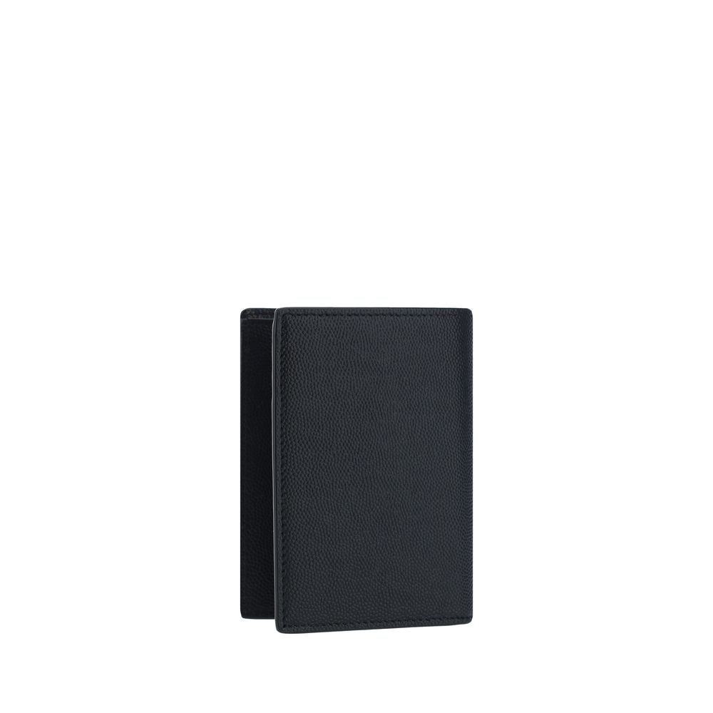 Saint Laurent Black Embossed Leather Billfold Wallet
