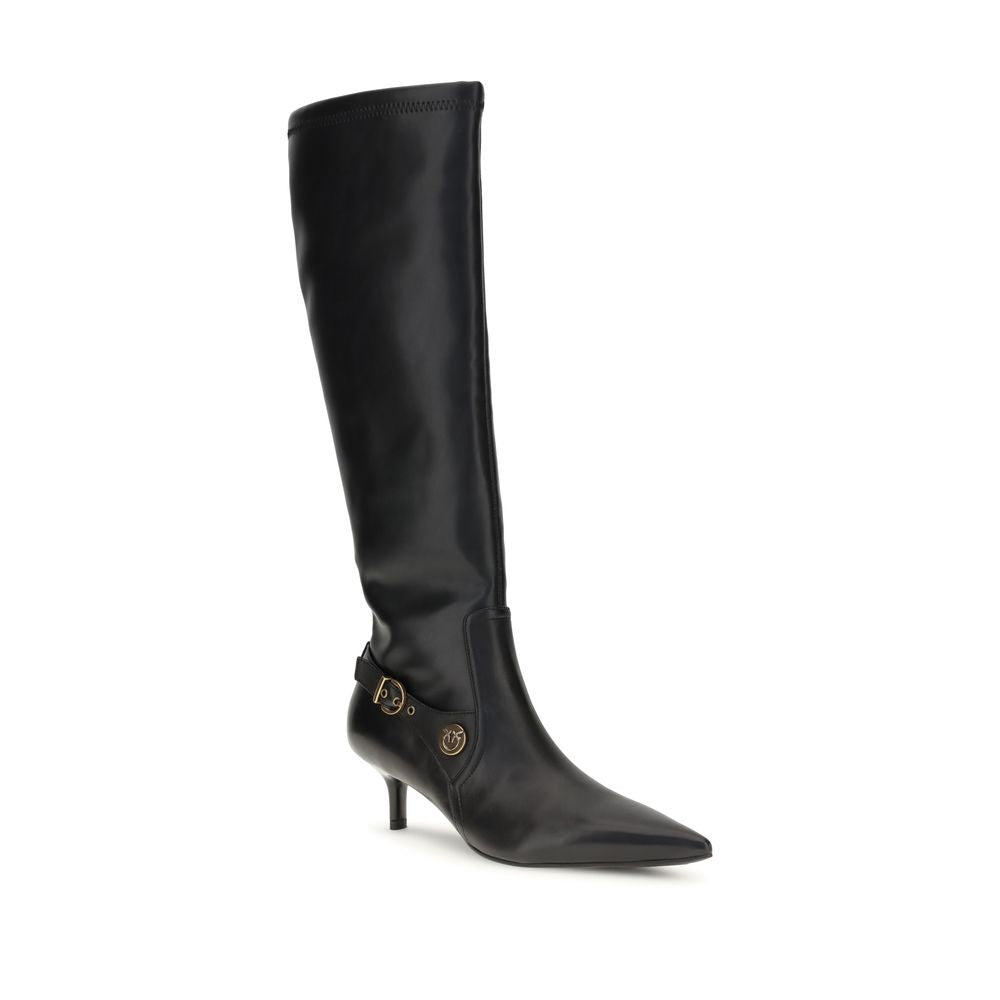 PINKO Black High Heel Goat Nappa Boots AW25