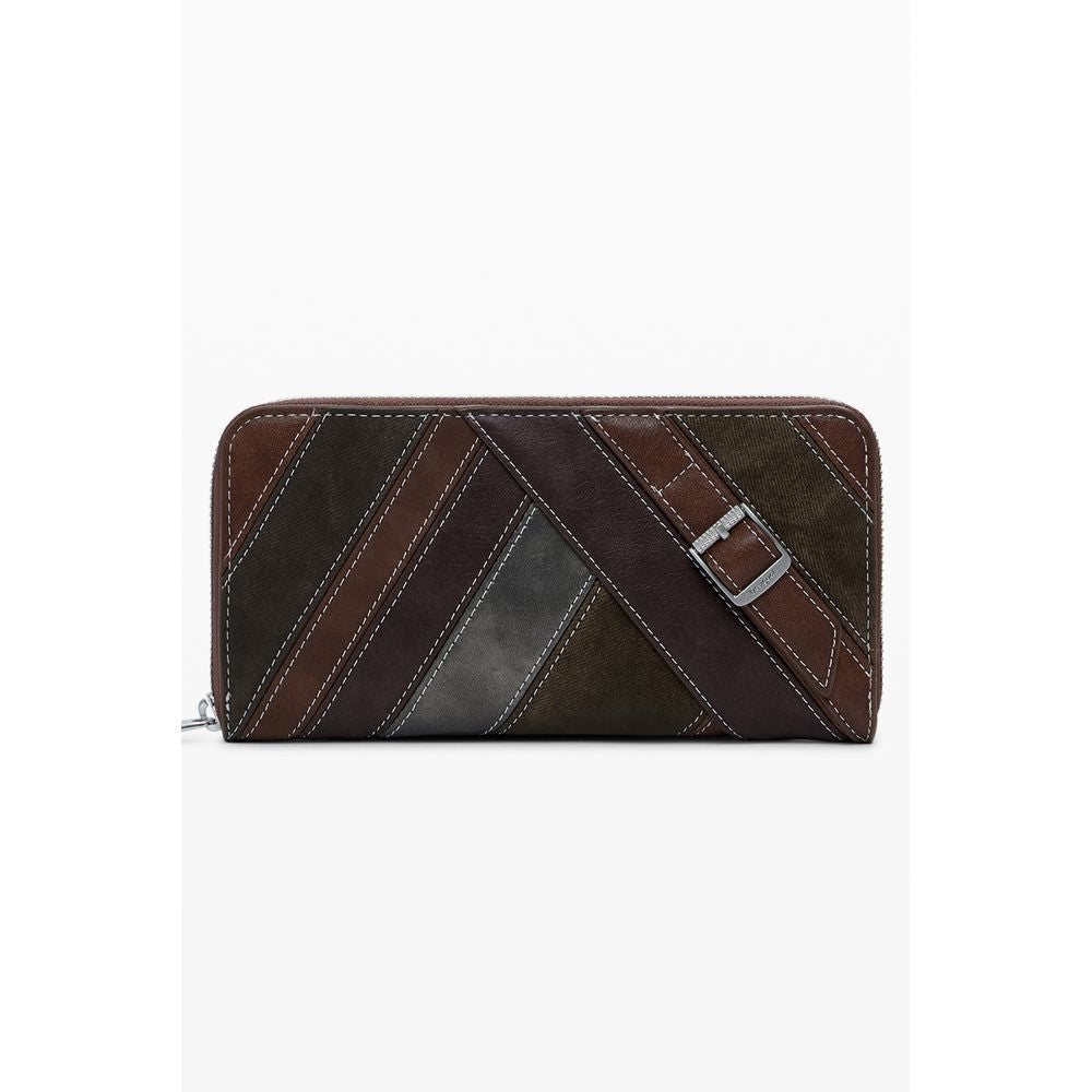 Desigual Fibonacci Fiona Women's Wallet in Brown Polyethylene, Multi-Compartment