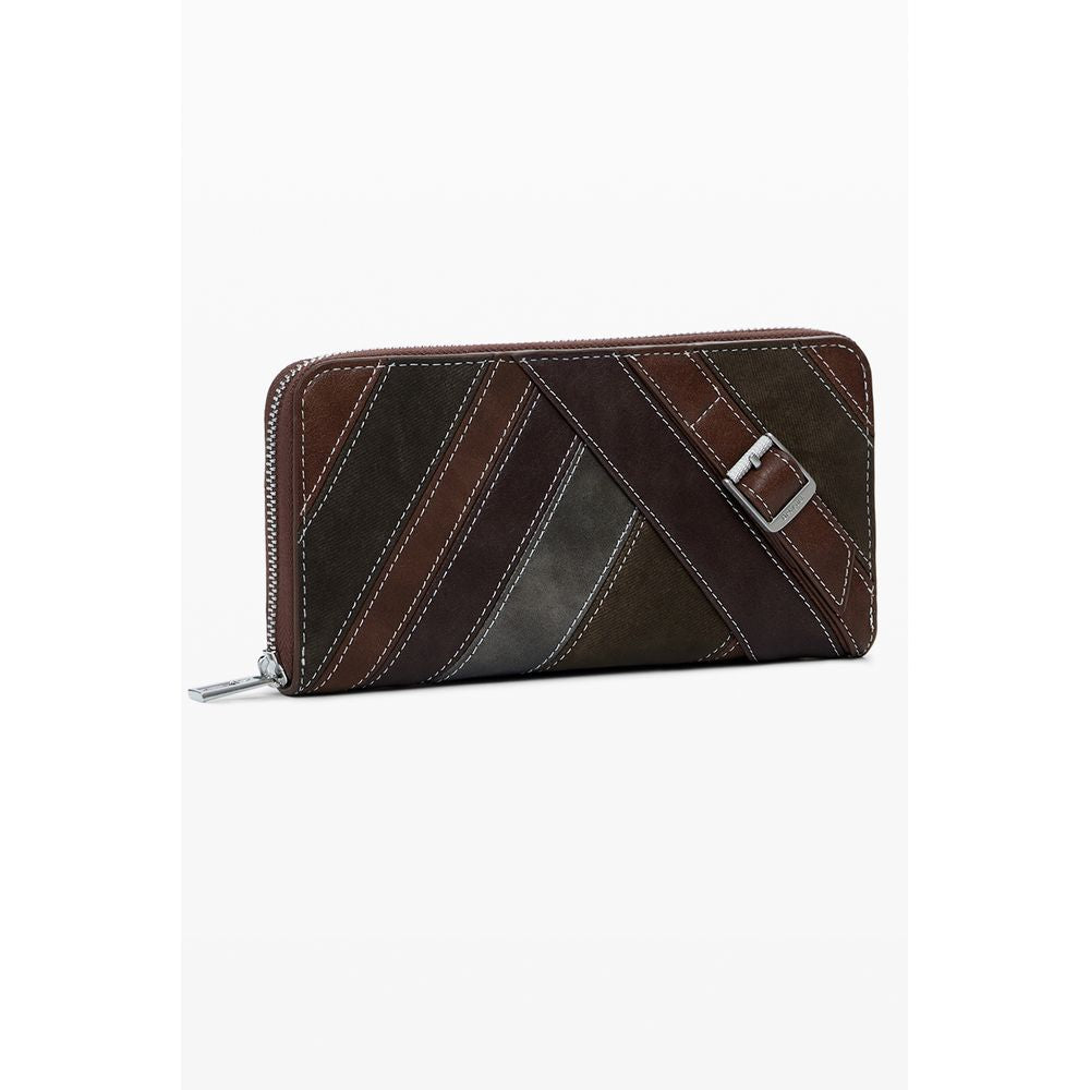 Desigual Fibonacci Fiona Women's Wallet in Brown Polyethylene, Multi-Compartment
