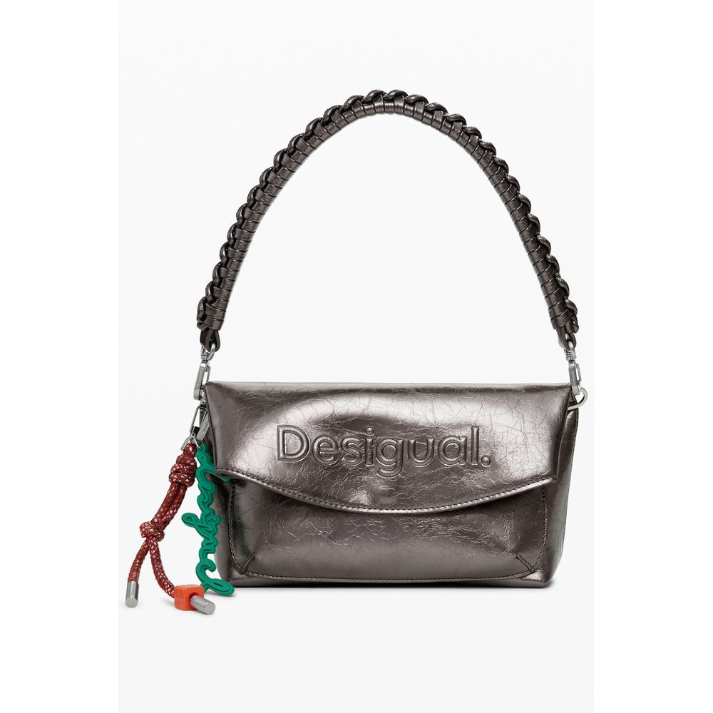 Desigual Half Logo Trokel Handbag in Bronze Polyethylene, 3 External Pockets
