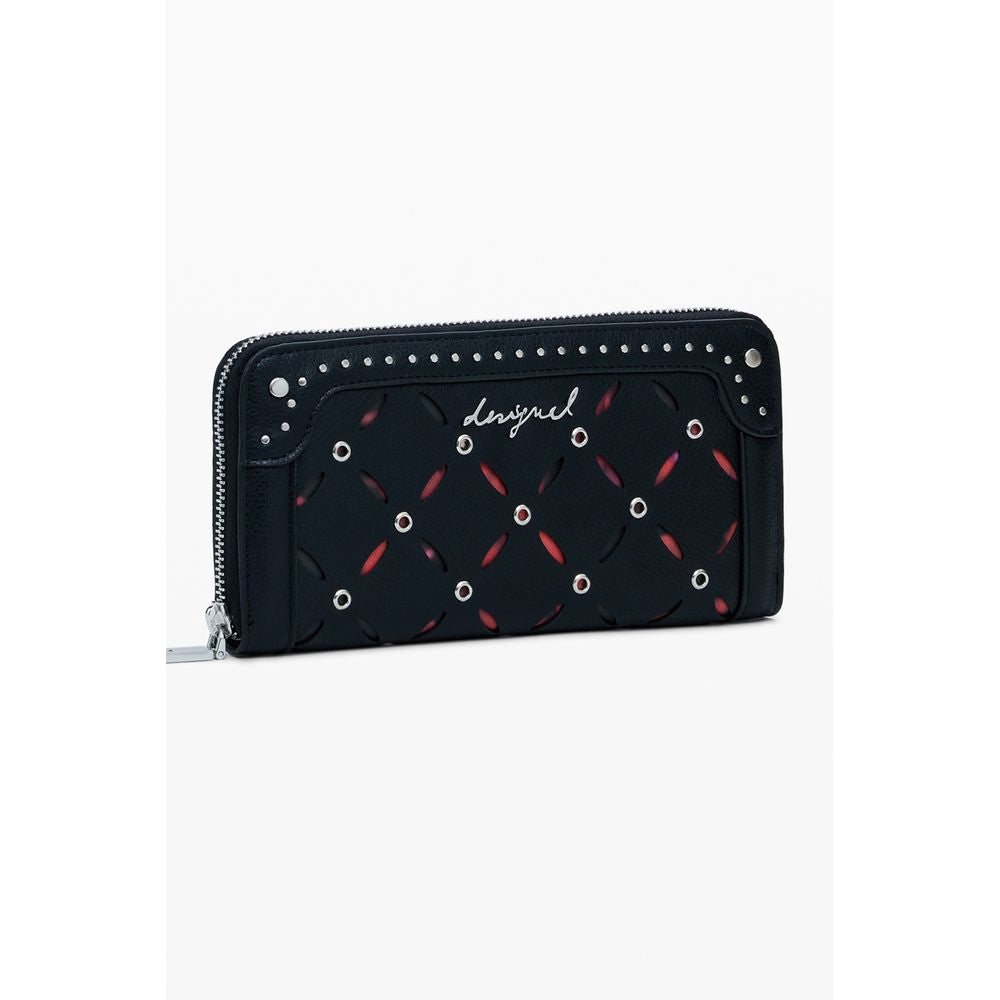 Desigual Yankee Fiona Women's Wallet in Black Polyethylene, Multi-Compartment