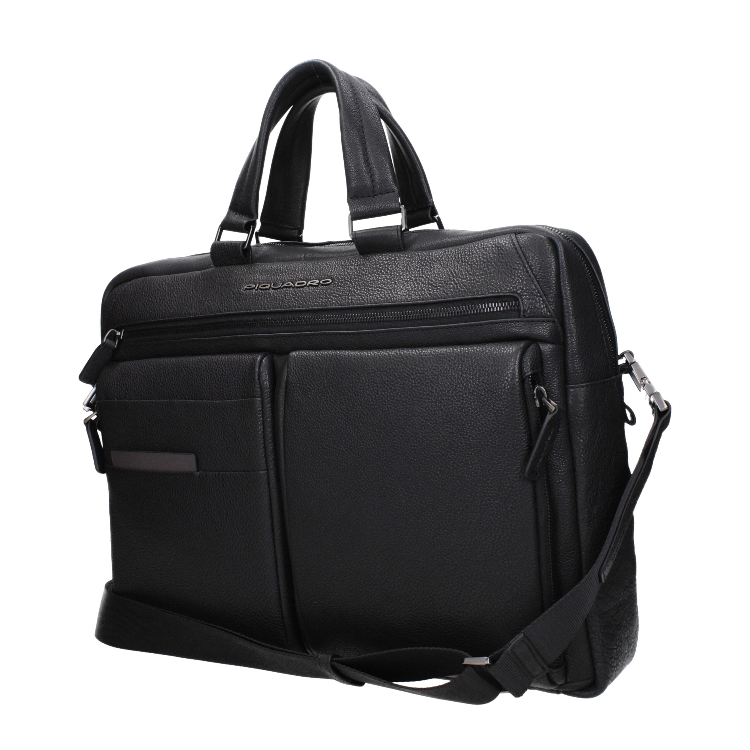 Piquadro Black Leather Business/Messenger Bag CA6025S122N (Connequ)