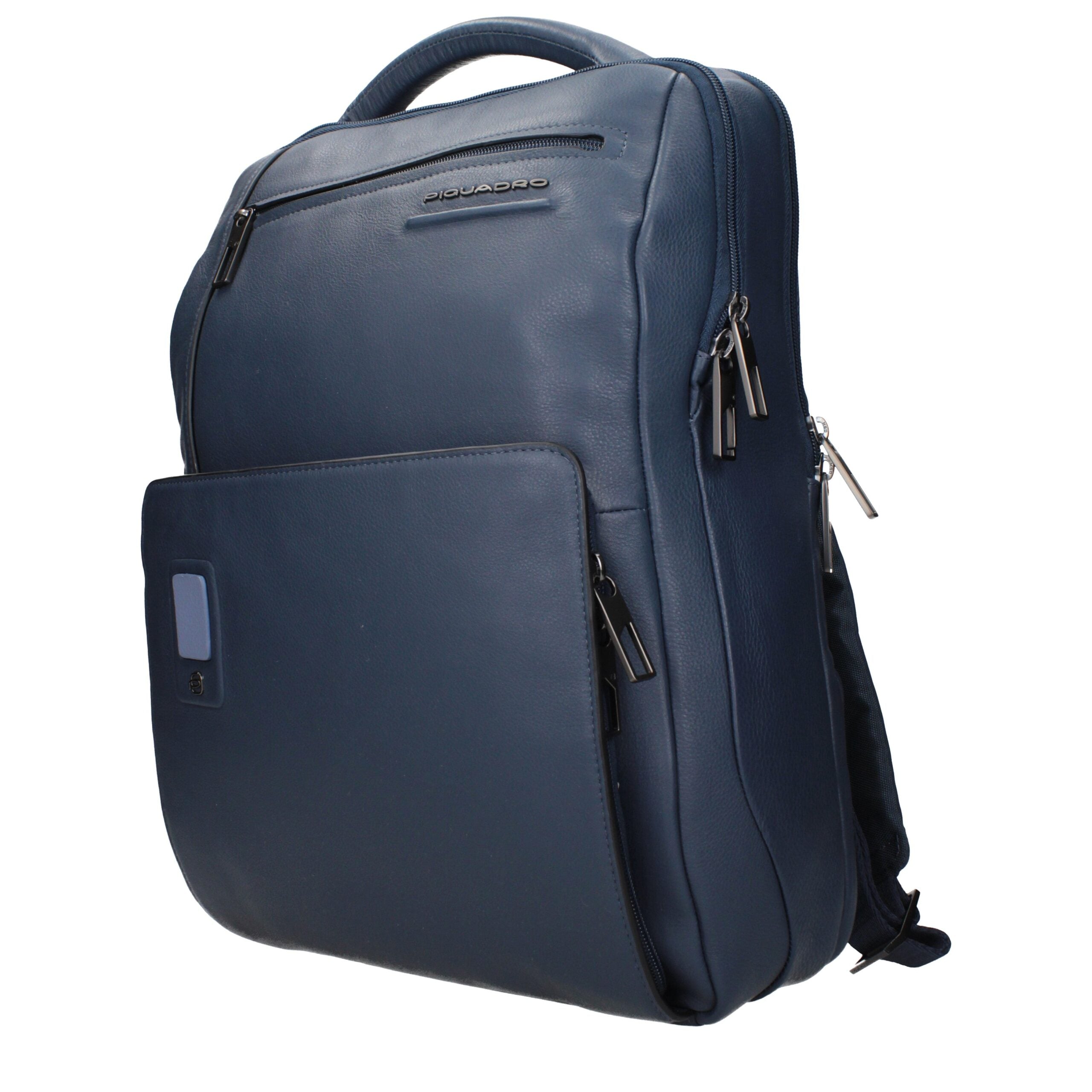 Piquadro Leather Laptop Backpack in Blue CA5105AOBLU