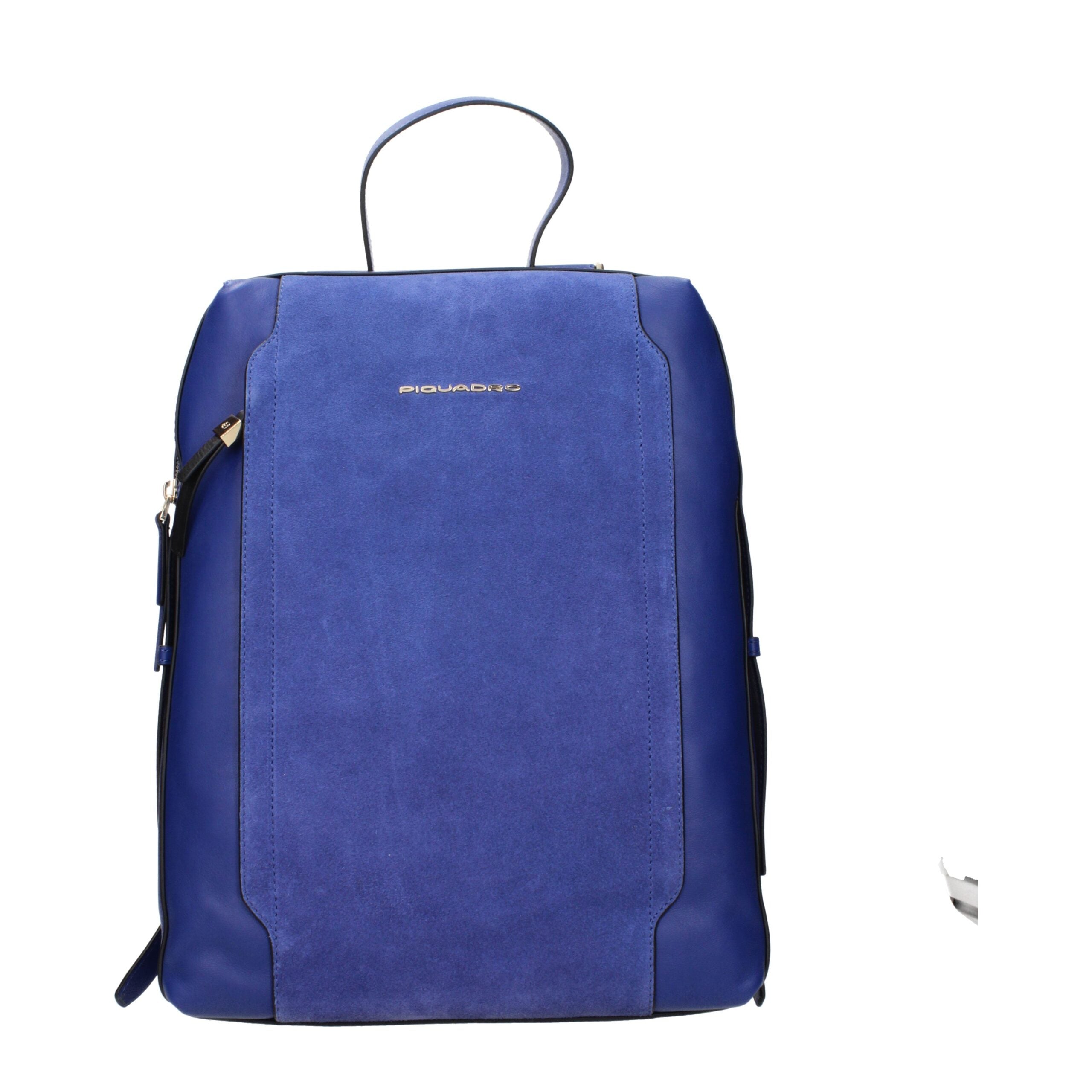 Piquadro Blue Leather Laptop Backpack CA4576W92CAMOSCIOBLU3 Vintage Effect
