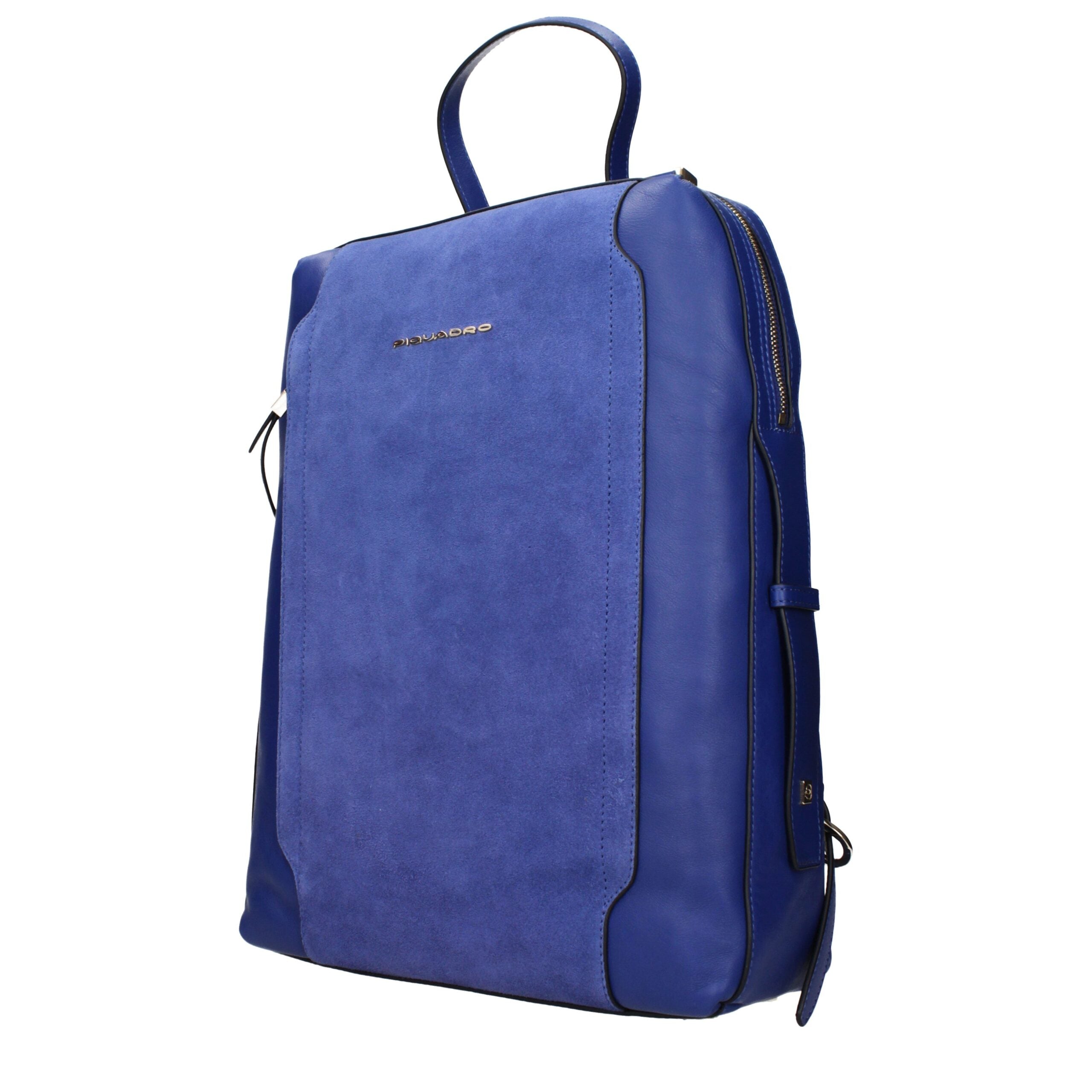 Piquadro Blue Leather Laptop Backpack CA4576W92CAMOSCIOBLU3 Vintage Effect