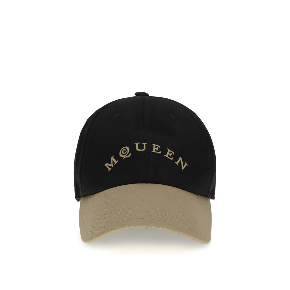 Alexander McQueen Black Cotton Baseball Cap (Logo)