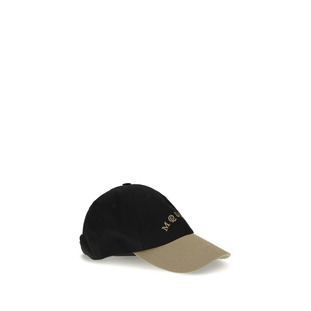 Alexander McQueen Black Cotton Baseball Cap (Logo)